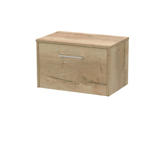 Hudson Reed Juno 600mm Wall Hung Single Drawer Vanity Unit With Worktop & Handle