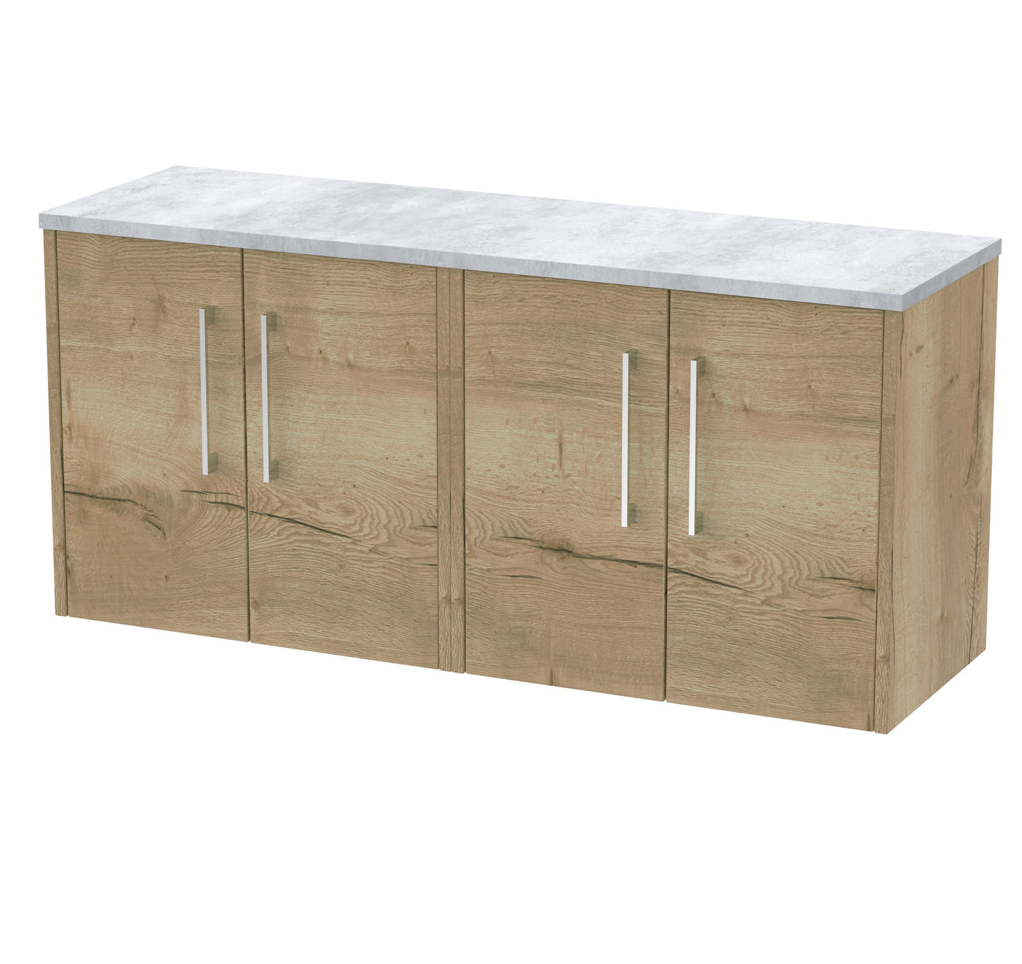 Hudson Reed Juno 1200mm Wall Hung Autumn Oak Vanity Unit With Laminate Worktop