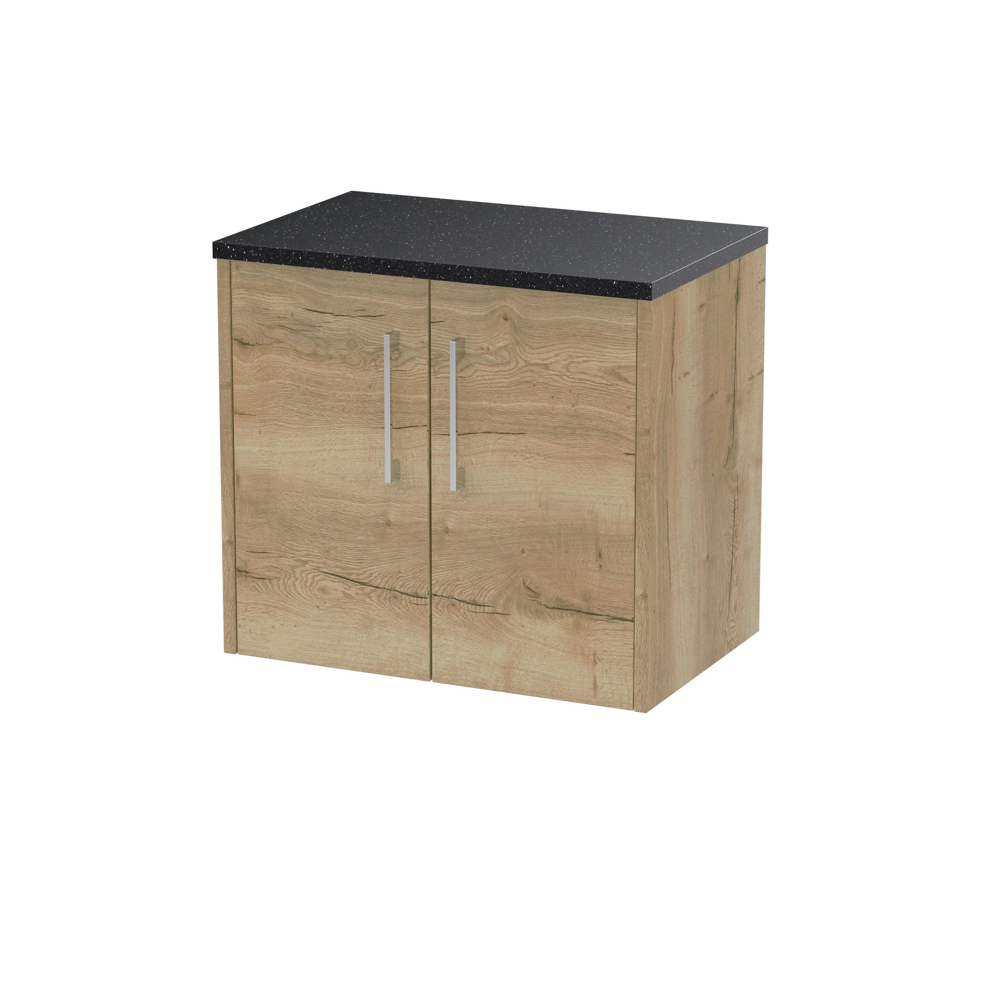 Hudson Reed Juno 600mm Autumn Oak Wall Hung 2-Door Vanity Unit With Laminate Top