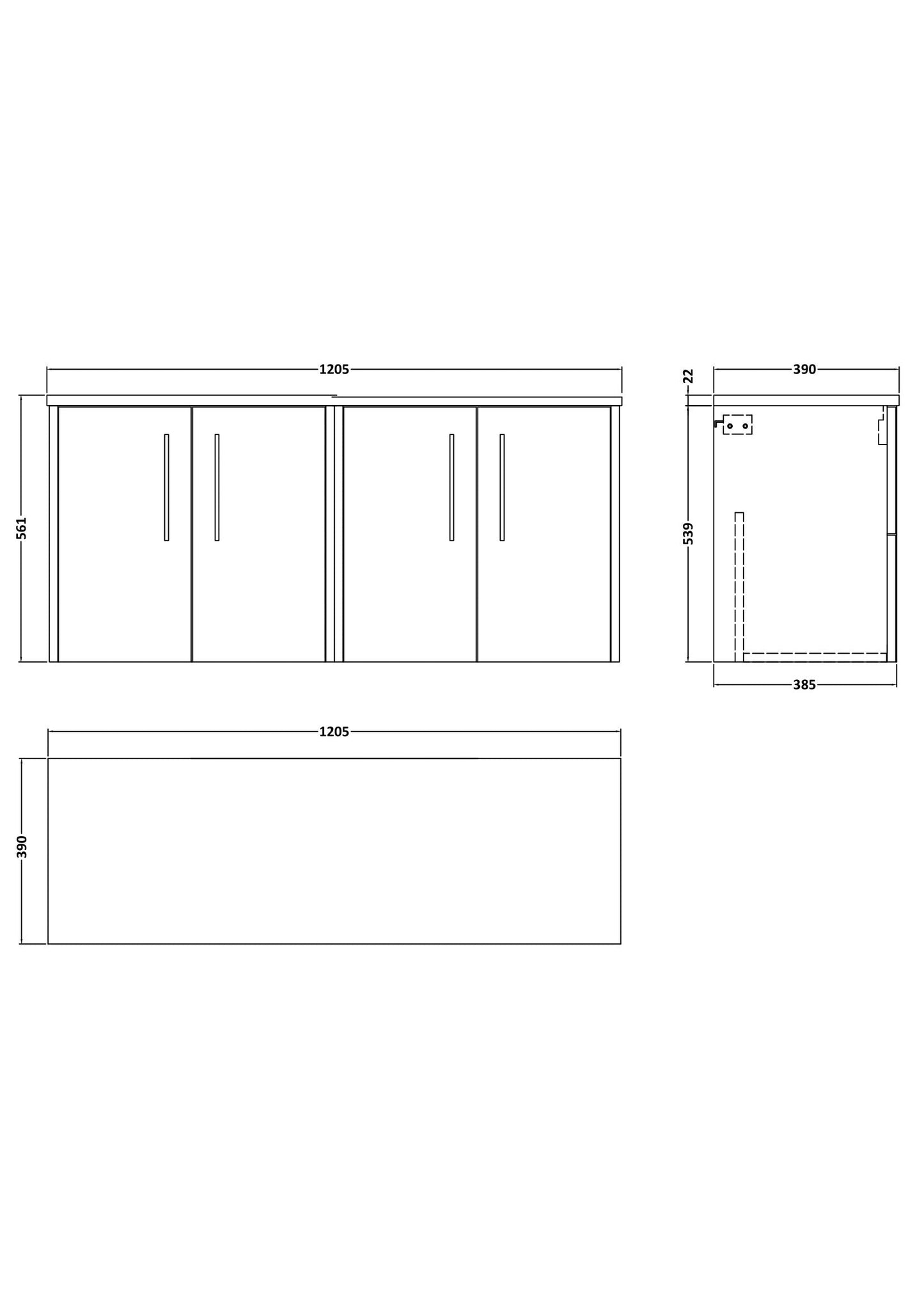 Hudson Reed Juno 1200mm Autumn Oak Wall Hung Vanity Unit With Laminate Worktop