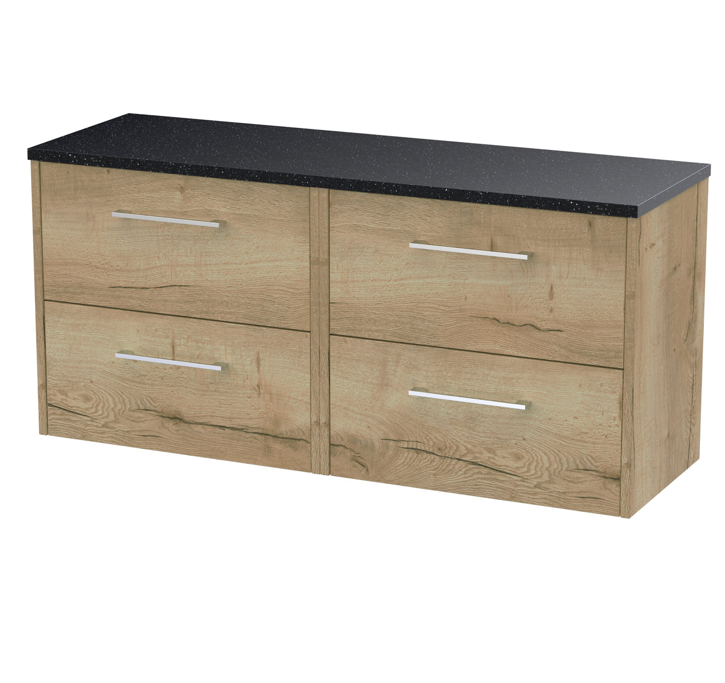 Hudson Reed Juno 1200mm Wall Hung 4-Drawer Vanity Unit With Laminate Worktop & Handles