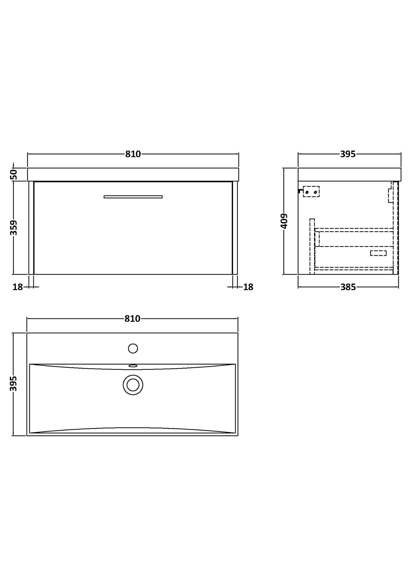 Hudson Reed Juno 800mm Autumn Oak Wall Hung Vanity Unit & Basin