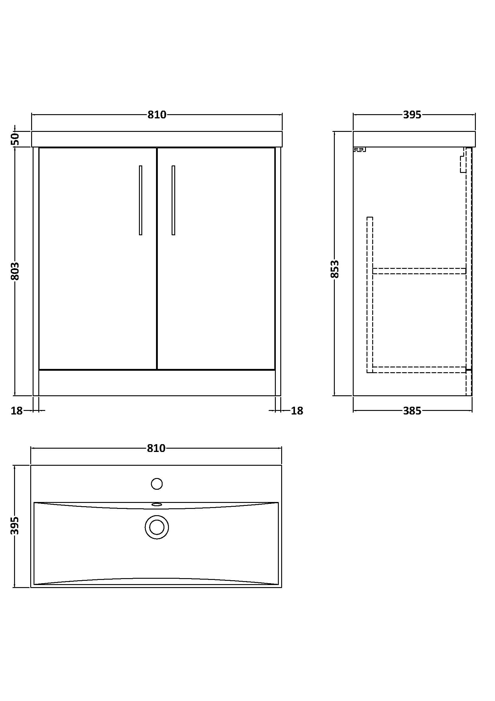 Hudson Reed Juno 800mm Graphite Grey Woodgrain Floor Standing 2-Door Vanity Unit with 1 Tap Hole Basin