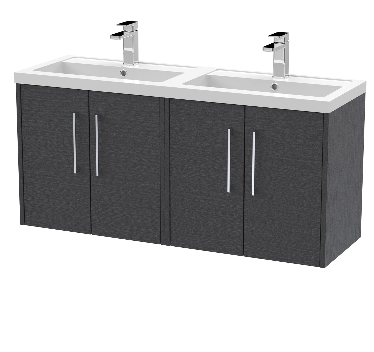 Hudson Reed Juno 1200mm Wall Hung 4-Door Vanity Unit with Double Basin