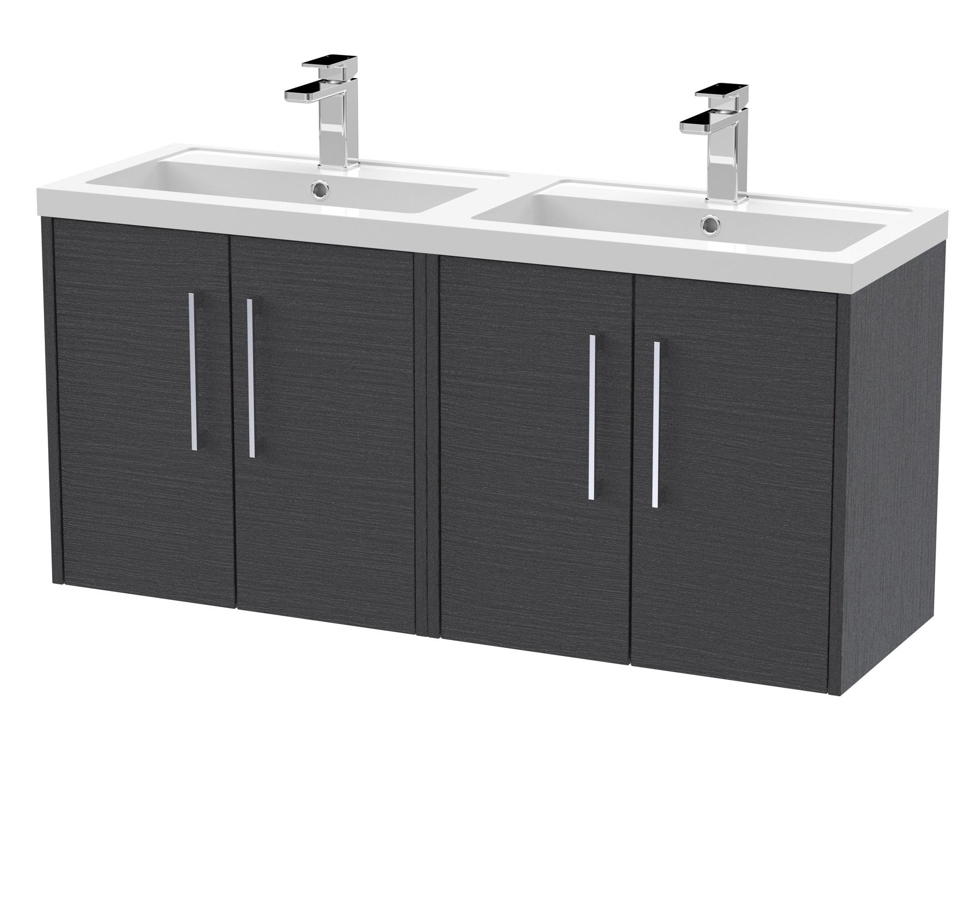 Hudson Reed Juno 1200mm Wall Hung 4-Door Vanity Unit with Double Basin