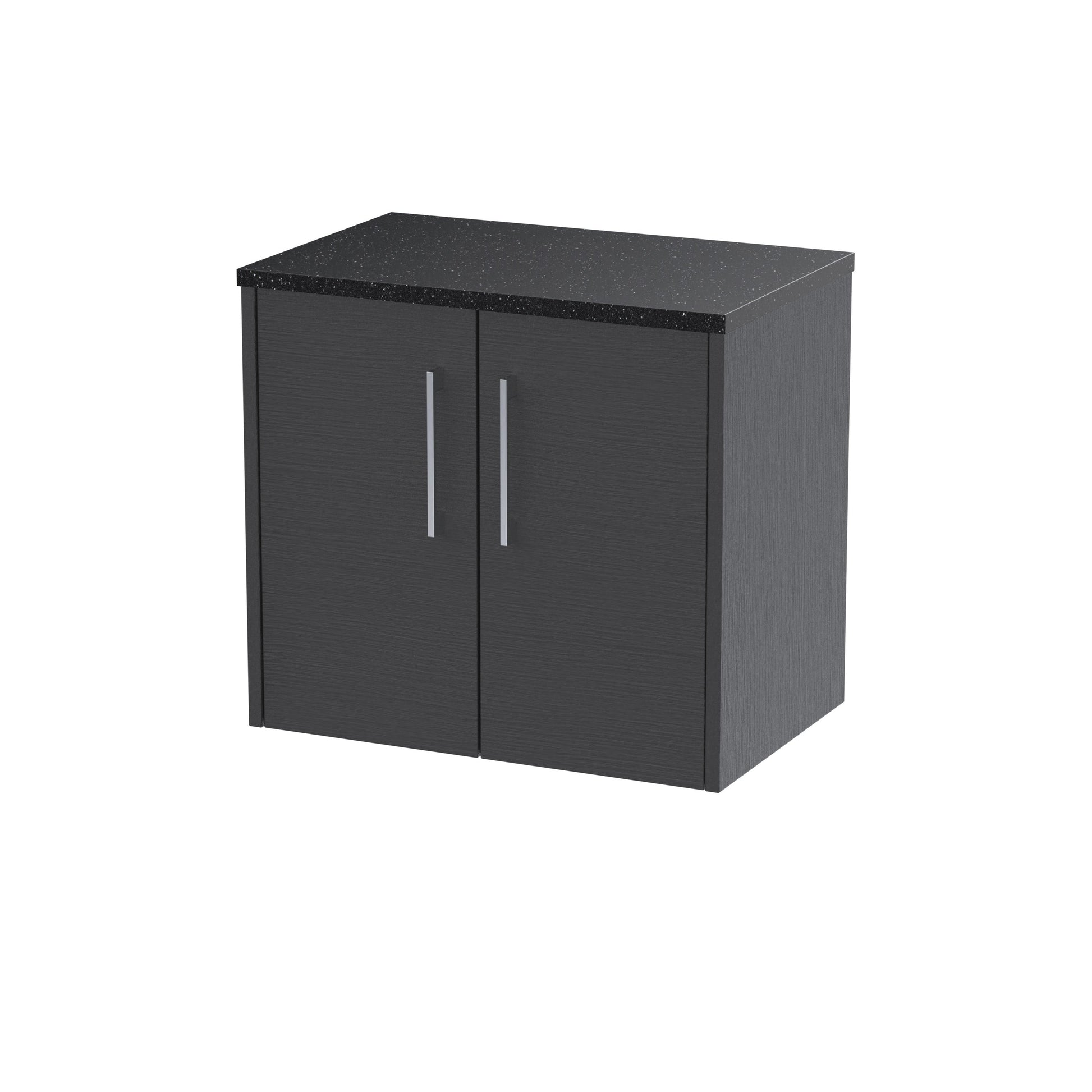 Hudson Reed Juno 600mm Graphite Grey Wall Hung 2-Door Vanity Unit With Laminate Top