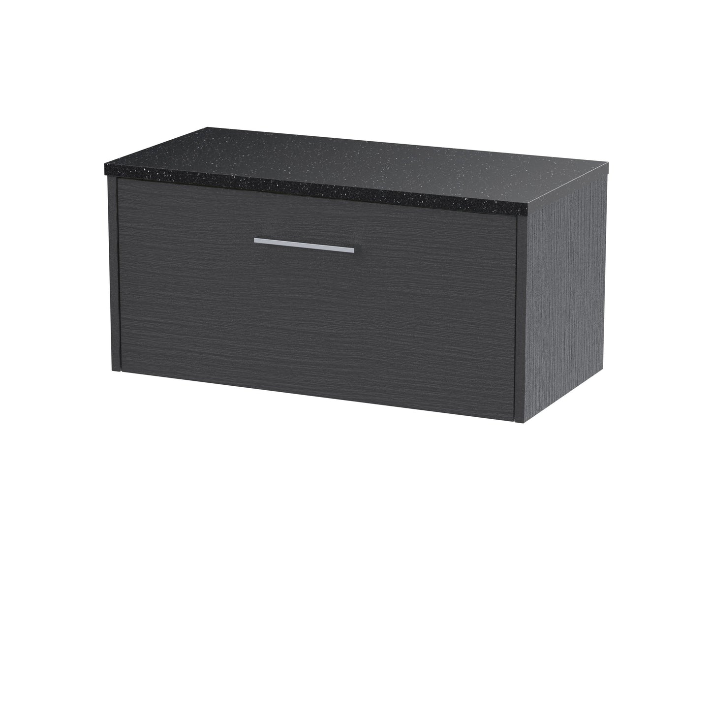 Hudson Reed Juno 800mm Graphite Grey Wall Hung Single Drawer Vanity Unit With Laminate Worktop