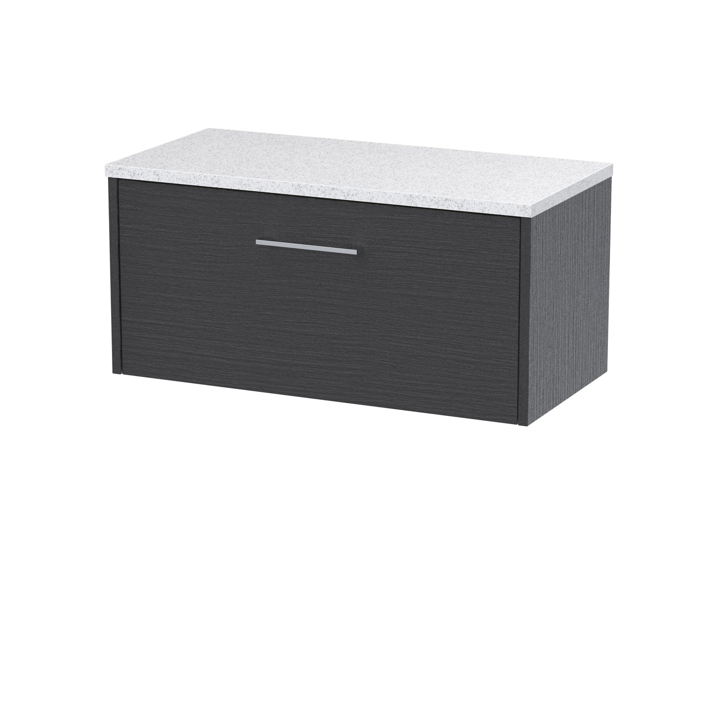 Hudson Reed Juno 800mm Graphite Grey Wall Hung Single Drawer Vanity Unit With Laminate Worktop