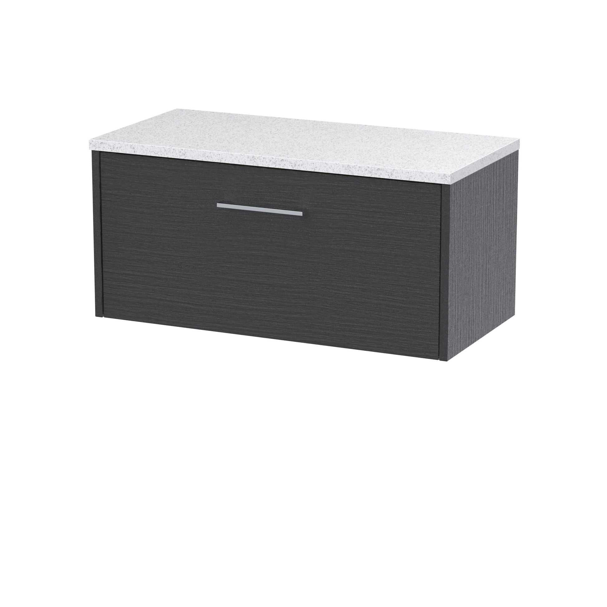 Hudson Reed Juno 800mm Graphite Grey Wall Hung Single Drawer Vanity Unit With Laminate Worktop