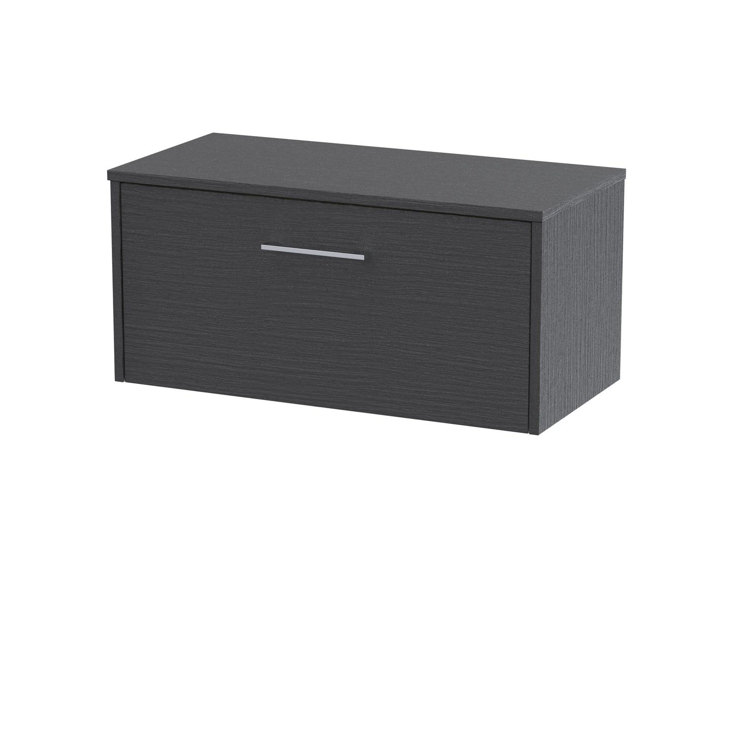 Hudson Reed Juno 800mm Graphite Grey Wall Hung Single Drawer Vanity Unit With Worktop