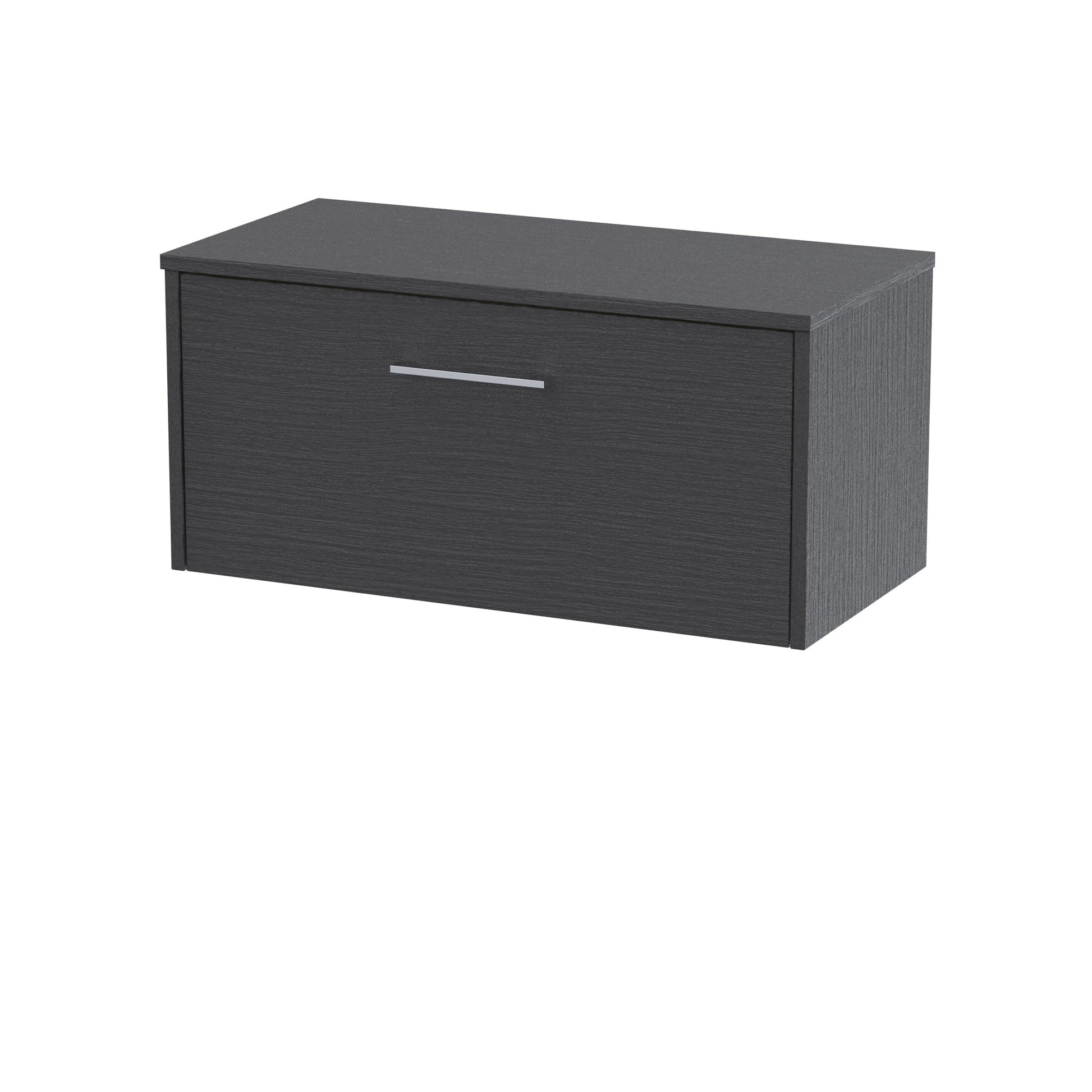 Hudson Reed Juno 800mm Graphite Grey Wall Hung Single Drawer Vanity Unit With Worktop