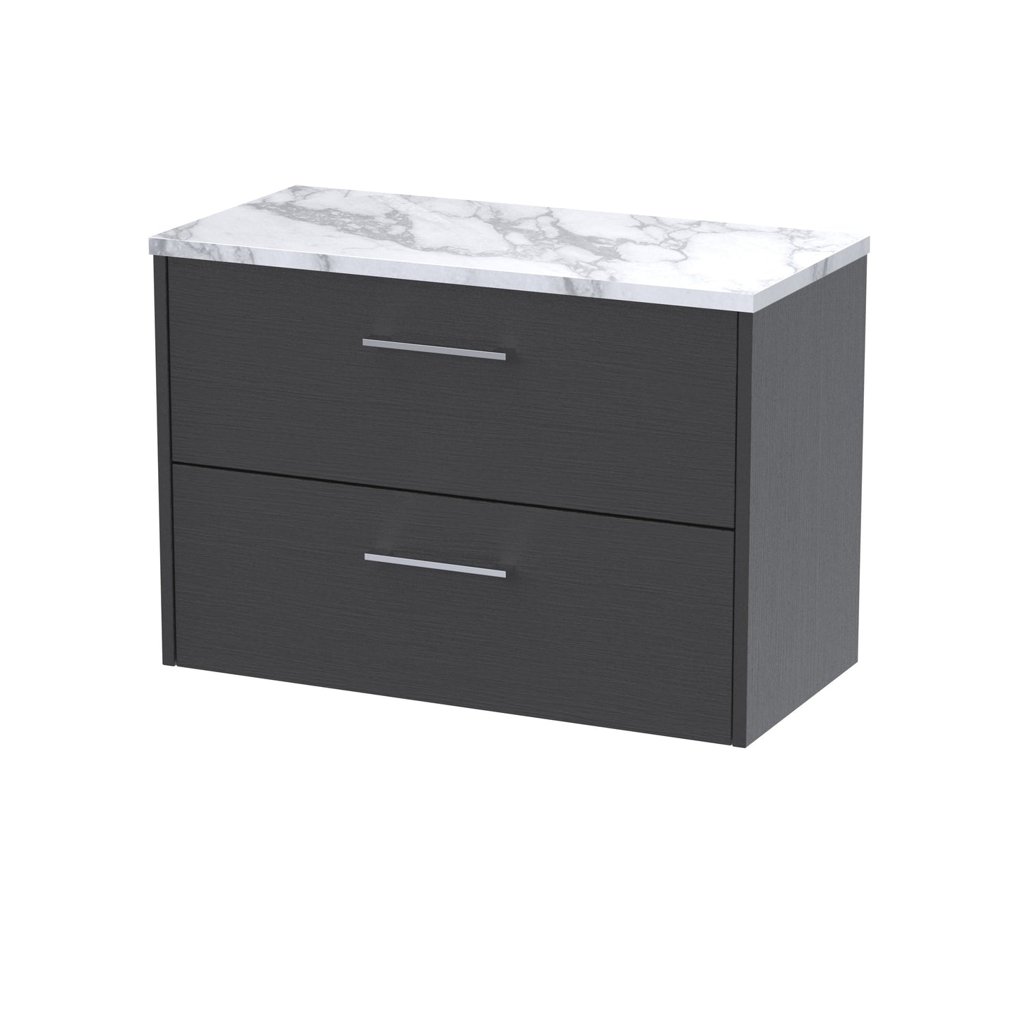 Hudson Reed Juno 800mm Wall Hung 2-Drawer Vanity Unit With Laminate Worktop and Handles