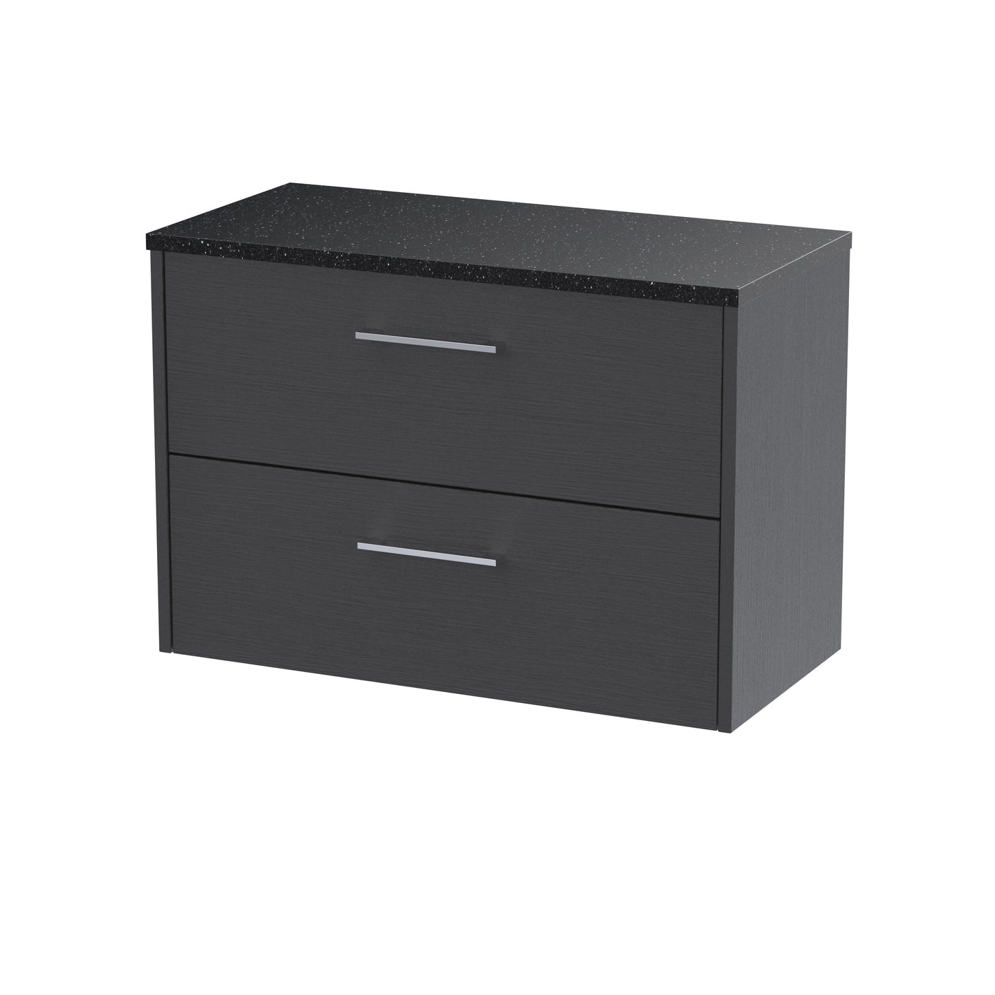 Hudson Reed Juno 800mm Graphite Grey Wall Hung 2-Drawer Soft Close Vanity Unit With Laminate Top