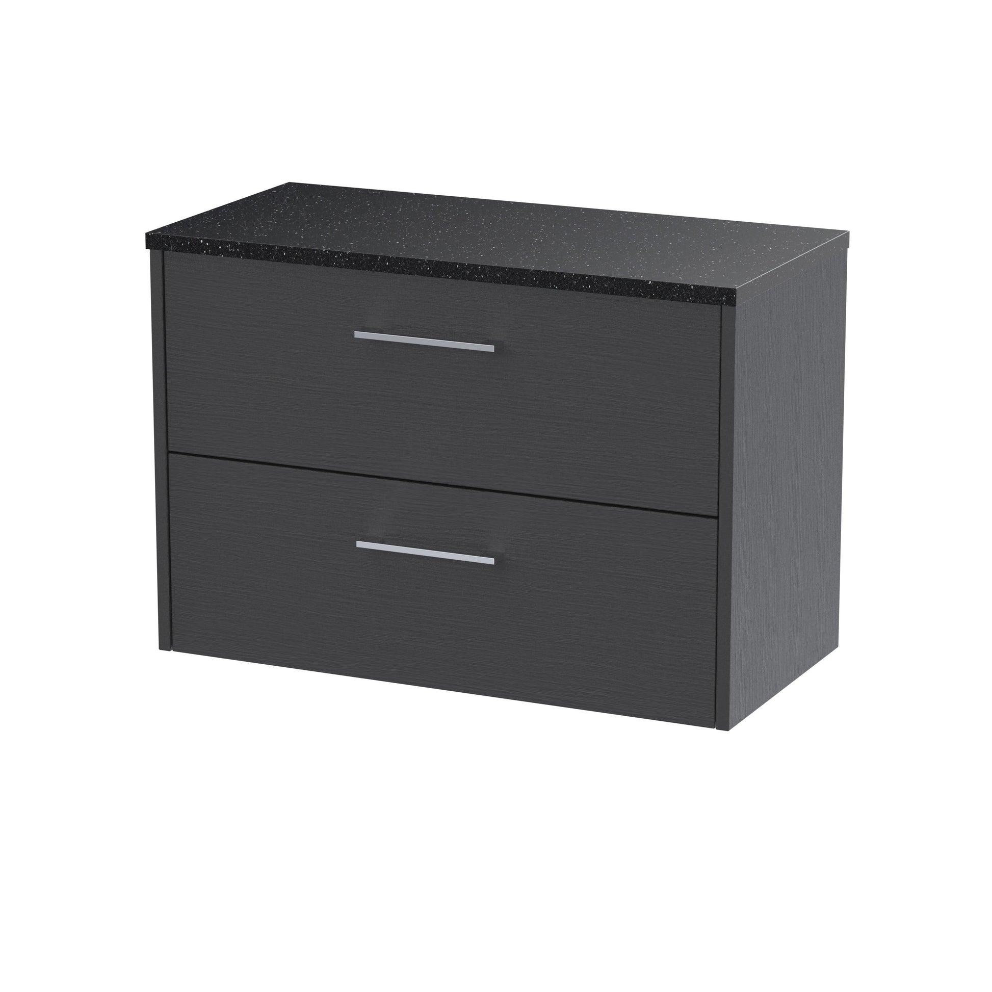 Hudson Reed Juno 800mm Graphite Grey Wall Hung 2-Drawer Soft Close Vanity Unit With Laminate Top