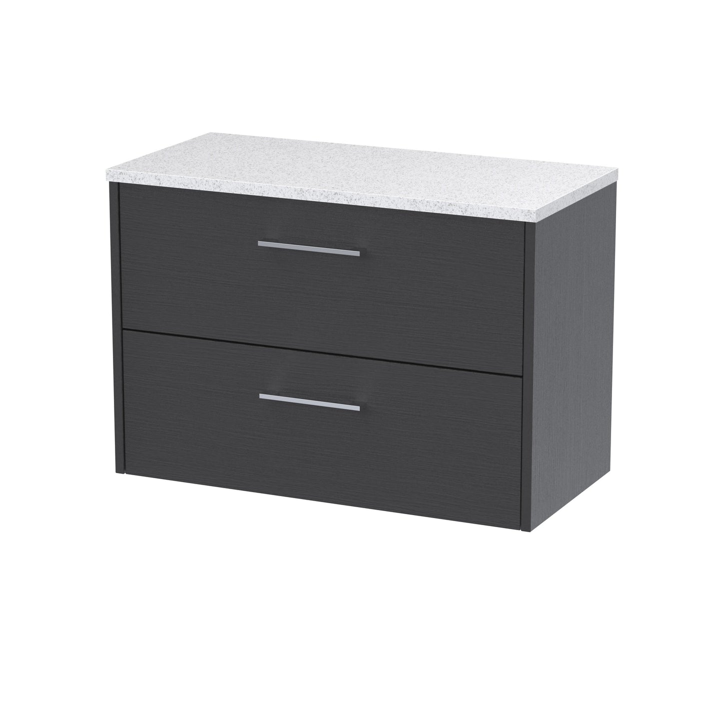 Hudson Reed Juno 800mm Graphite Grey Wall Hung 2-Drawer Vanity Unit With Laminate Top