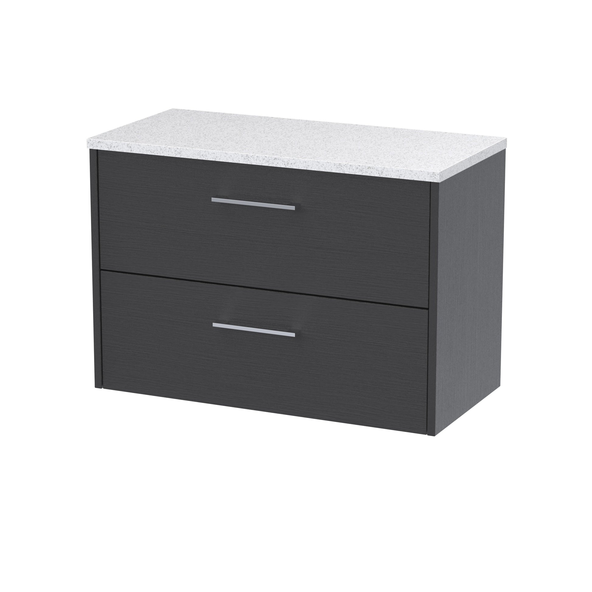 Hudson Reed Juno 800mm Graphite Grey Wall Hung 2-Drawer Vanity Unit With Laminate Top