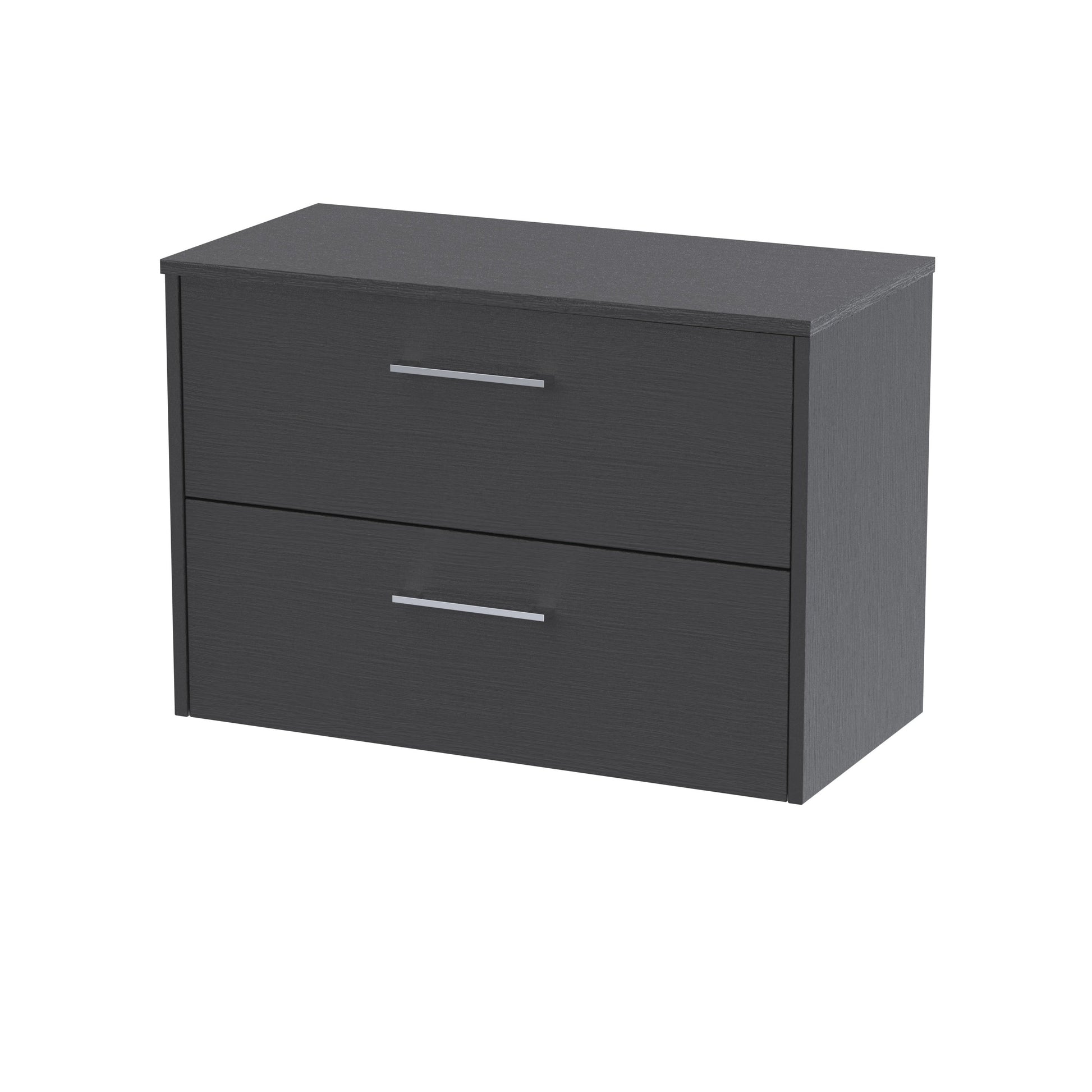 Hudson Reed Juno 800mm Graphite Grey Wall Hung 2-Drawer Vanity Unit With Worktop