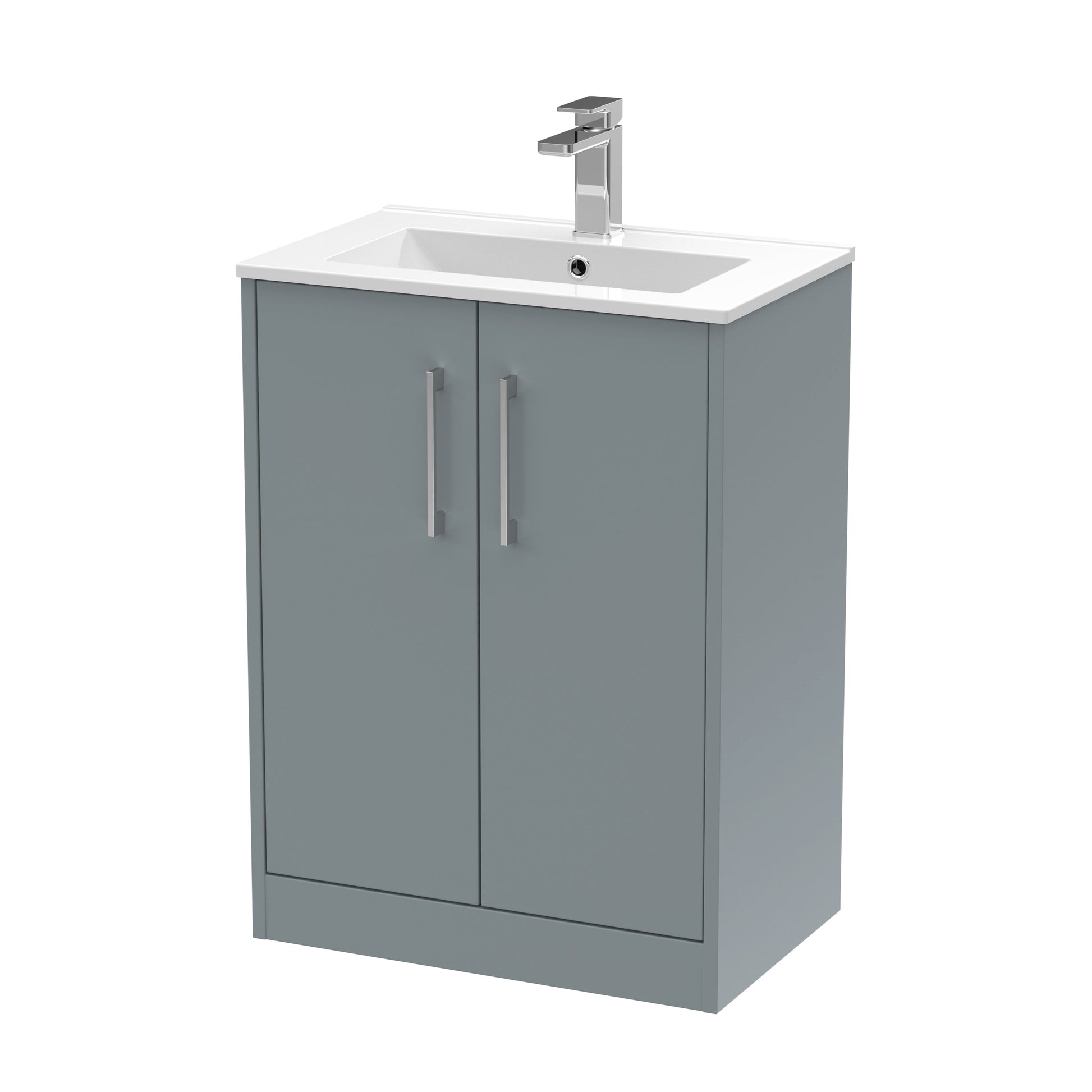 Hudson Reed Juno 600mm Floor Standing 2-Door Vanity Unit With 1 Tap Hole Basin