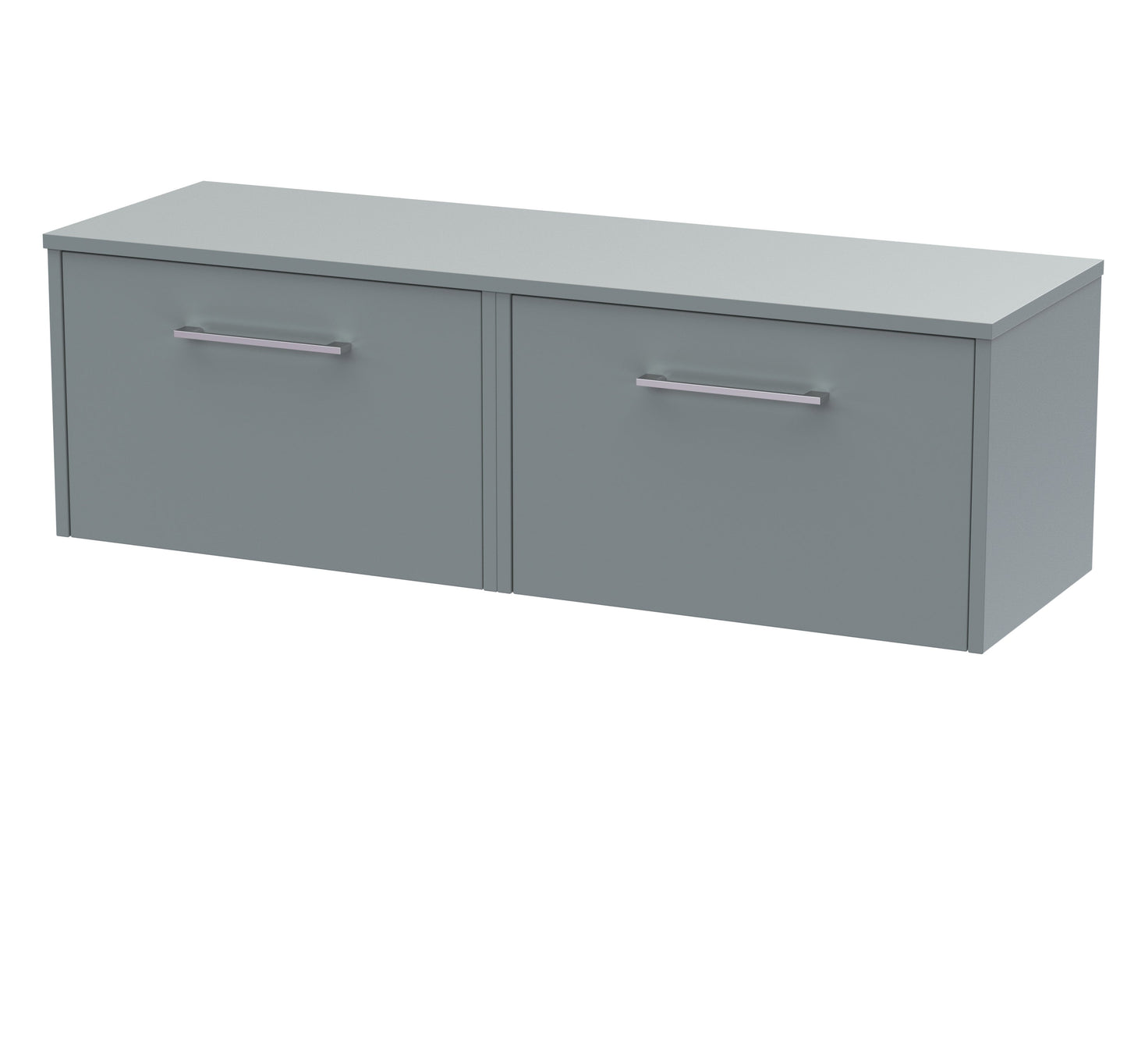 Hudson Reed Juno 1200mm Coastal Grey Wall Hung 2-Drawer Vanity Unit With Worktop