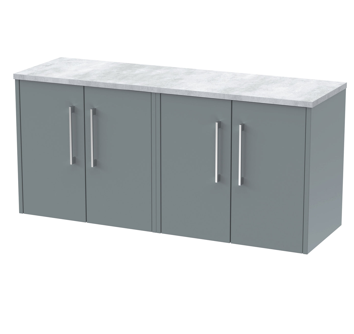 Hudson Reed Juno 1200mm Coastal Grey Wall Hung Soft Close 2-Door Vanity Unit With Laminate Worktop