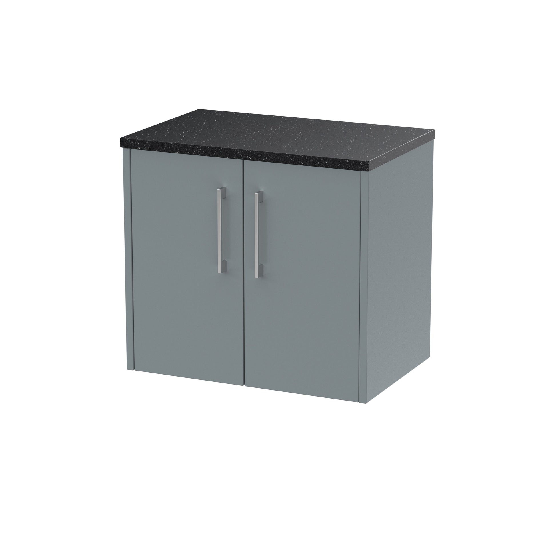 Hudson Reed Juno 600mm Wall Hung 2-Door Coastal Grey Vanity Unit With Laminate Worktop