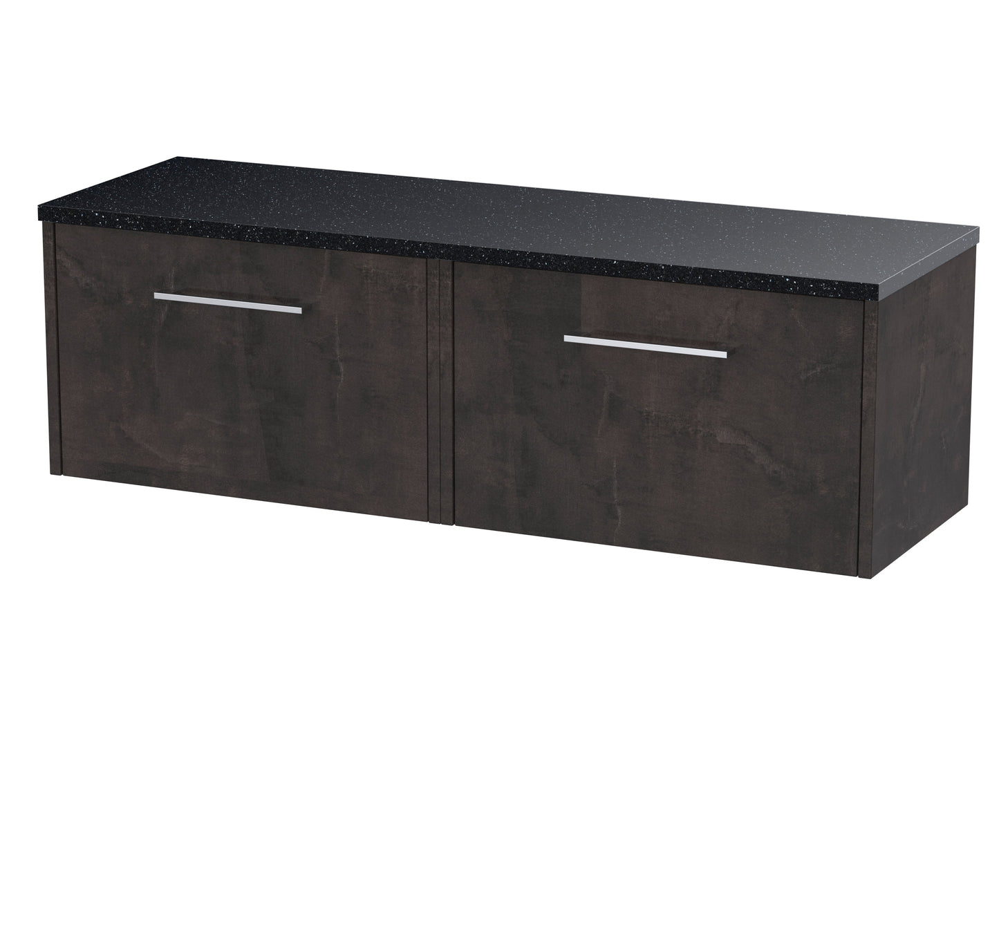 Hudson Reed Juno 1200mm Metallic Slate Wall Hung 2-Drawer Vanity Unit With Laminate Worktop