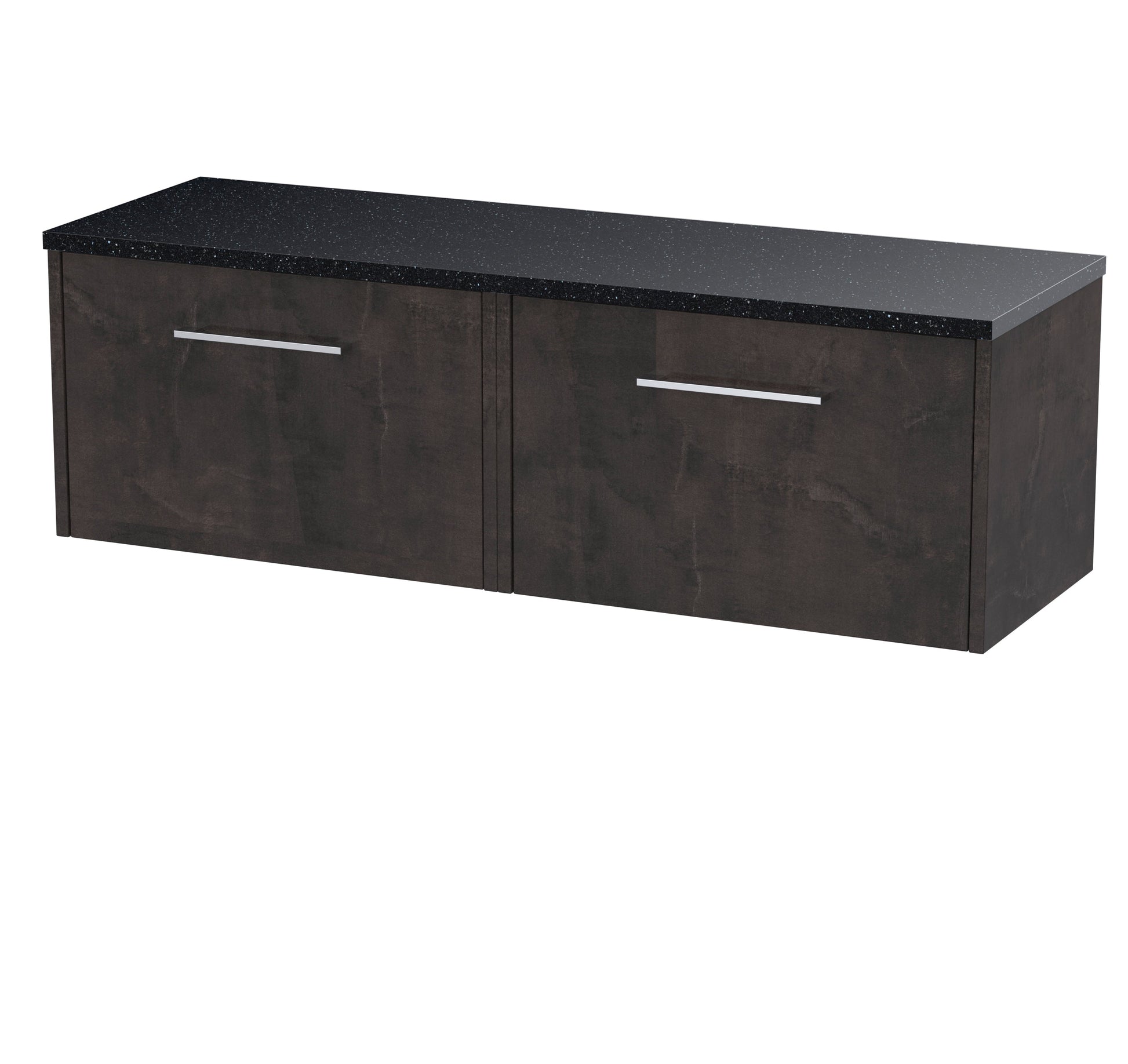 Hudson Reed Juno 1200mm Metallic Slate Wall Hung 2-Drawer Vanity Unit With Laminate Worktop