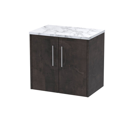 Hudson Reed Juno 600mm Wall Hung 2-Door Vanity Unit With Laminate Worktop