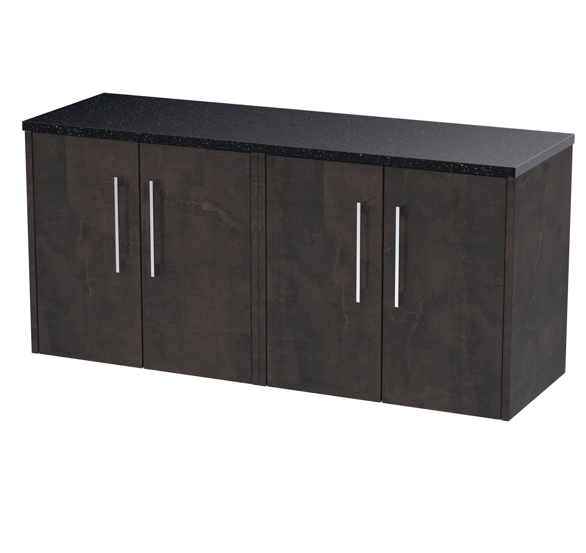 Hudson Reed Juno 1200mm Wall Hung Metallic Slate 2-Door Vanity Unit With Laminate Worktop