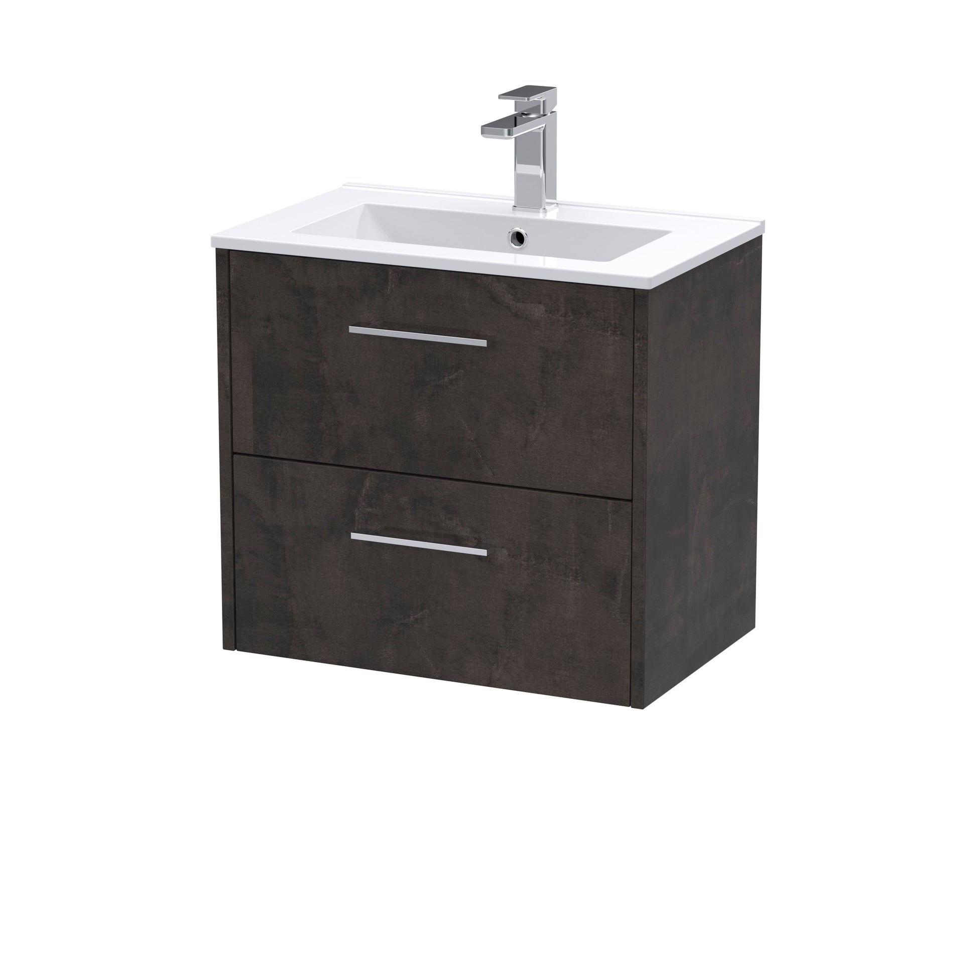 Hudson Reed Juno 600mm Metallic Slate Wall Hung Vanity Unit with Basin