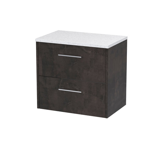 Hudson Reed Juno 600mm Wall Hung 2 Drawer Vanity Unit With Laminate Worktop & Handle