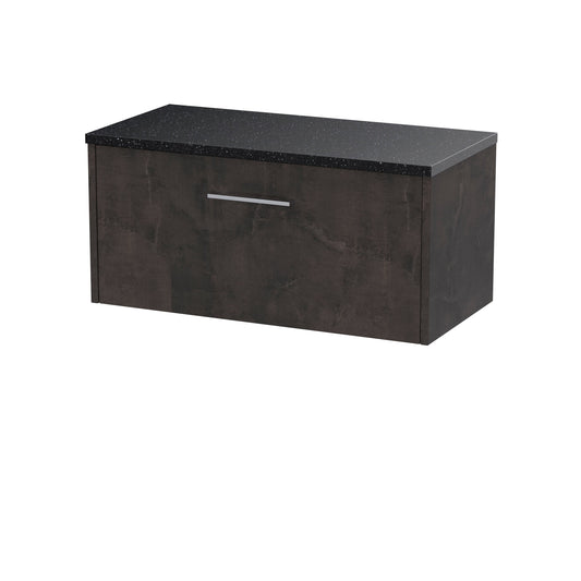 Hudson Reed Juno 800mm Metallic Slate Wall Hung 1 Drawer Vanity Unit With Laminate Worktop