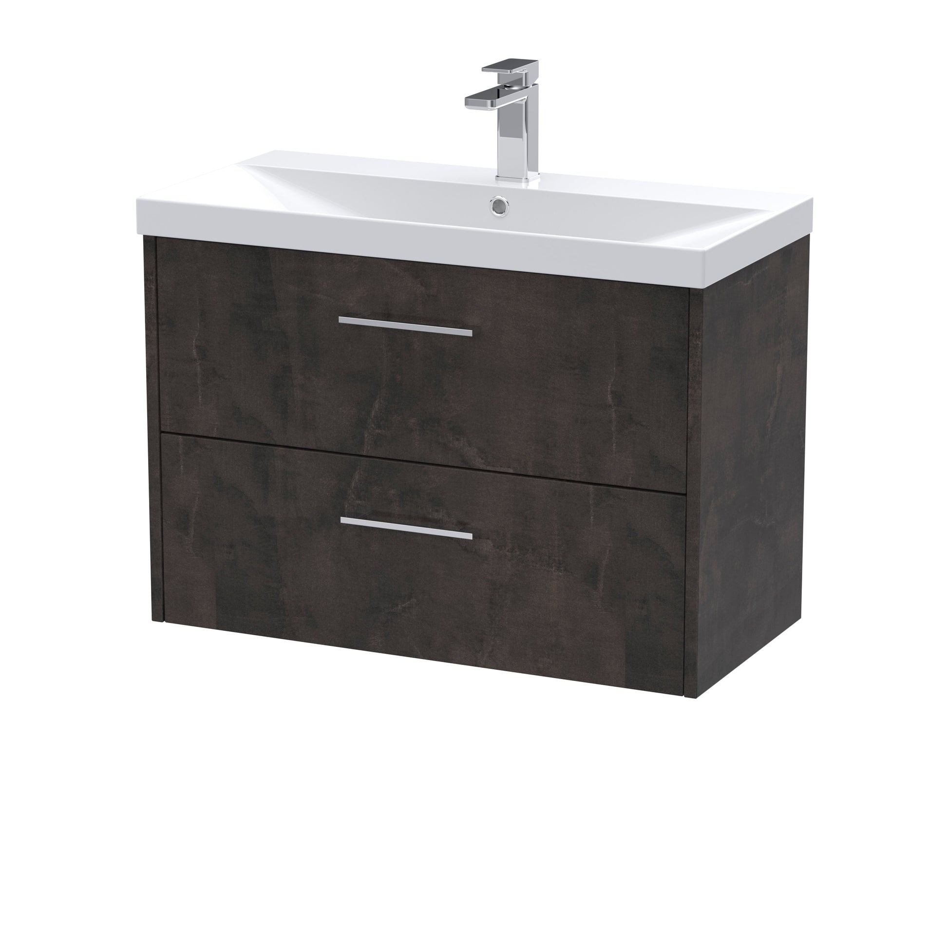 Hudson Reed Juno 800mm Metallic Slate Wall Hung 2 Drawer Vanity Unit with Basin