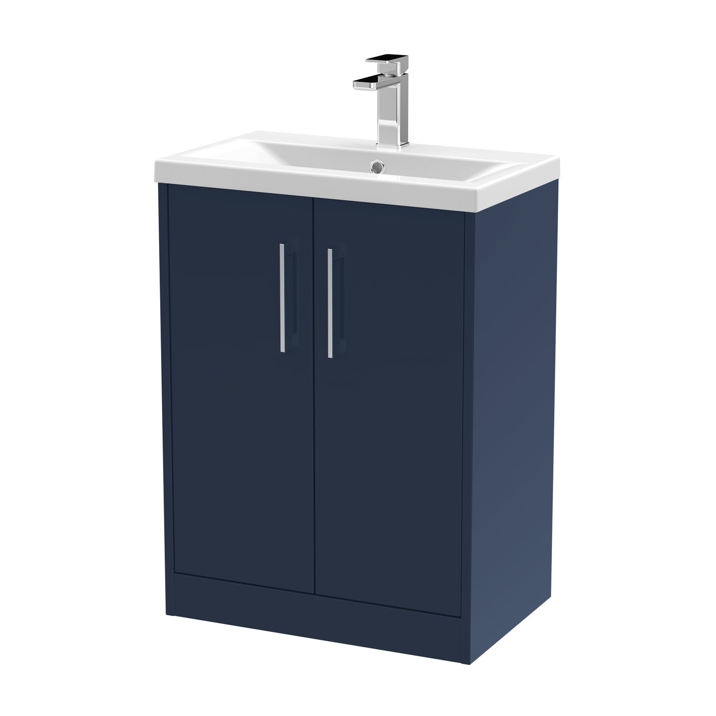 Hudson Reed Juno 600mm Floor Standing 2-Door Vanity & Basin With Handles