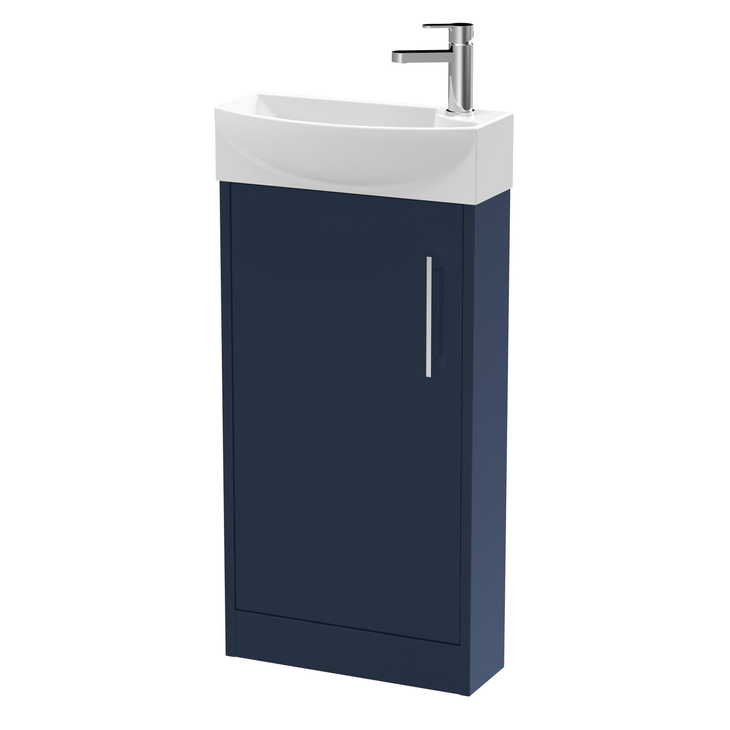 Hudson Reed Juno Compact 450mm Floor Standing 1-Door Left Hand Vanity Unit With 1 Tap Hole Basin