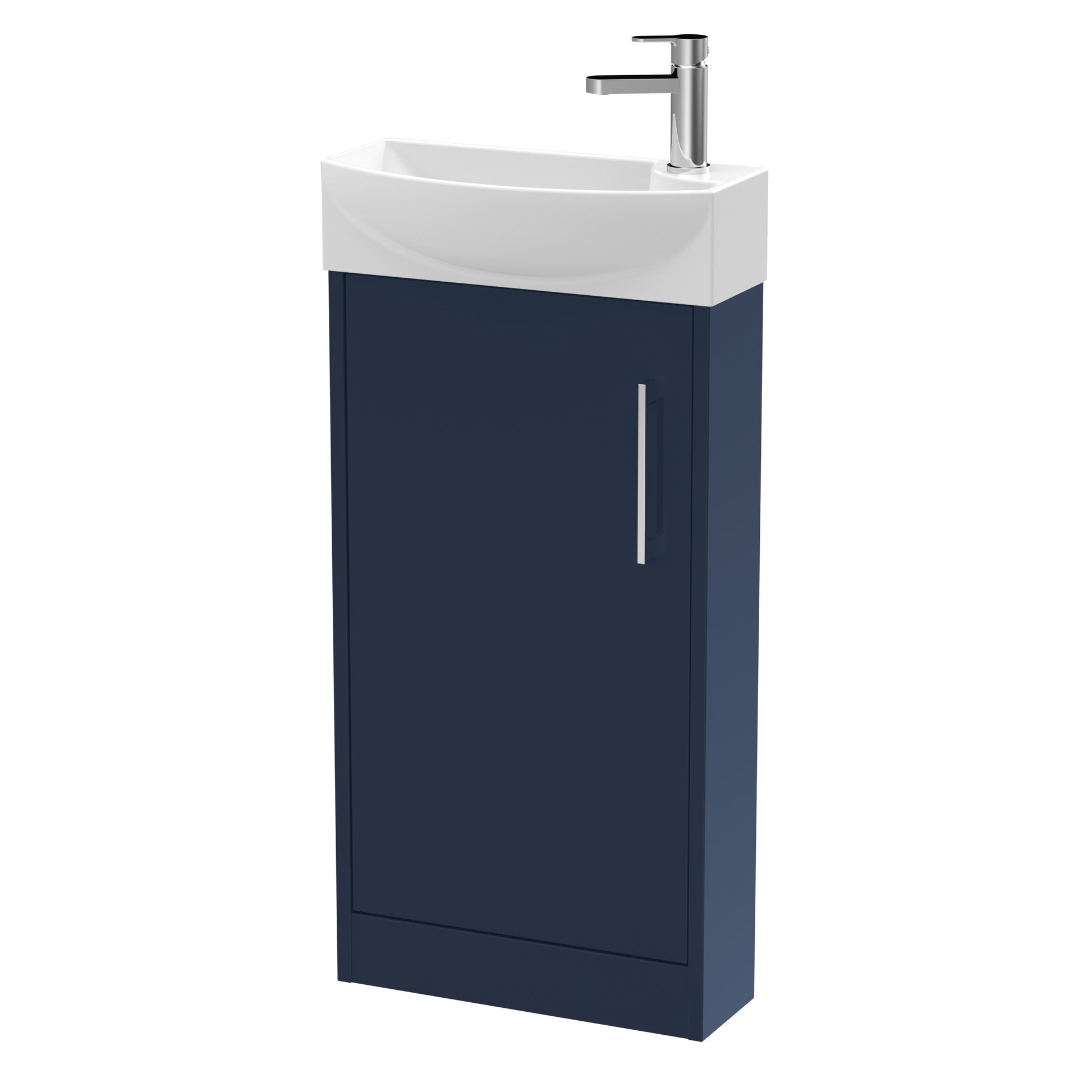 Hudson Reed Juno Compact 450mm Floor Standing 1-Door Left Hand Vanity Unit With 1 Tap Hole Basin
