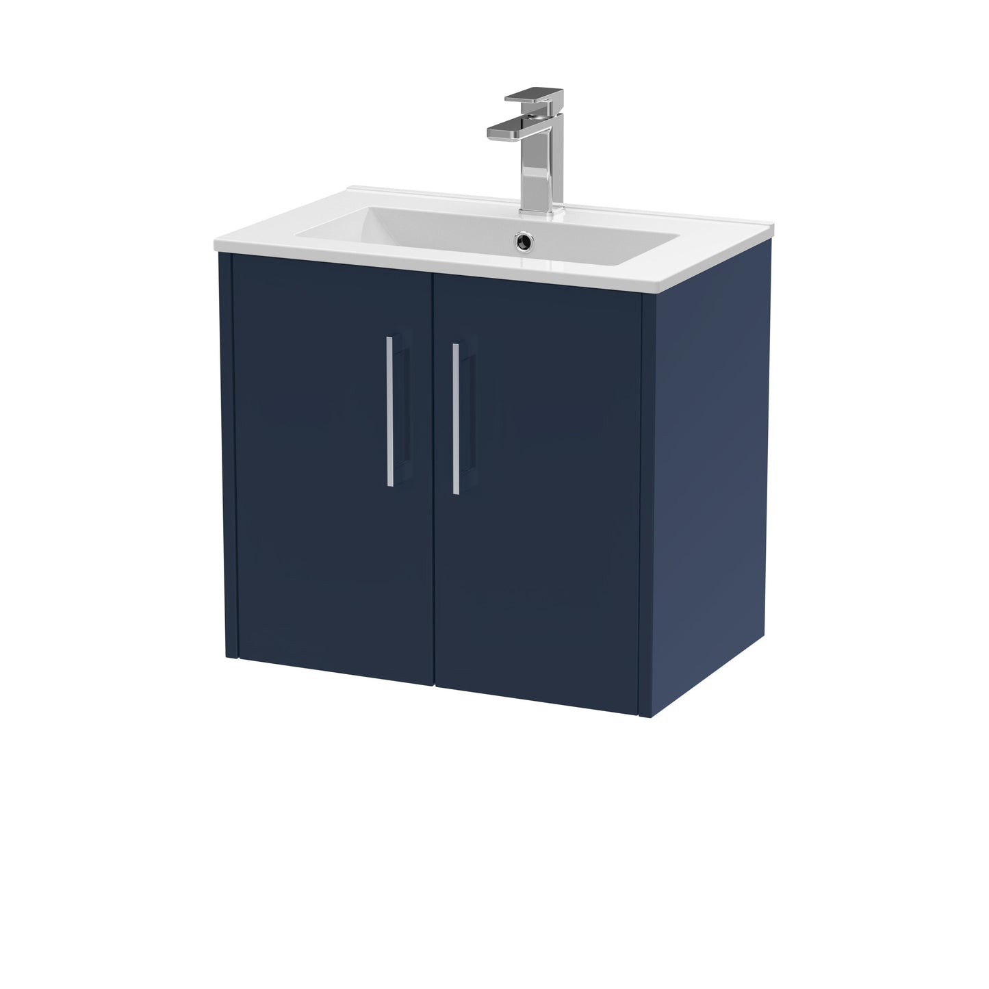 Hudson Reed Juno 600mm Wall Hung 2-Door Vanity & Basin With Handles