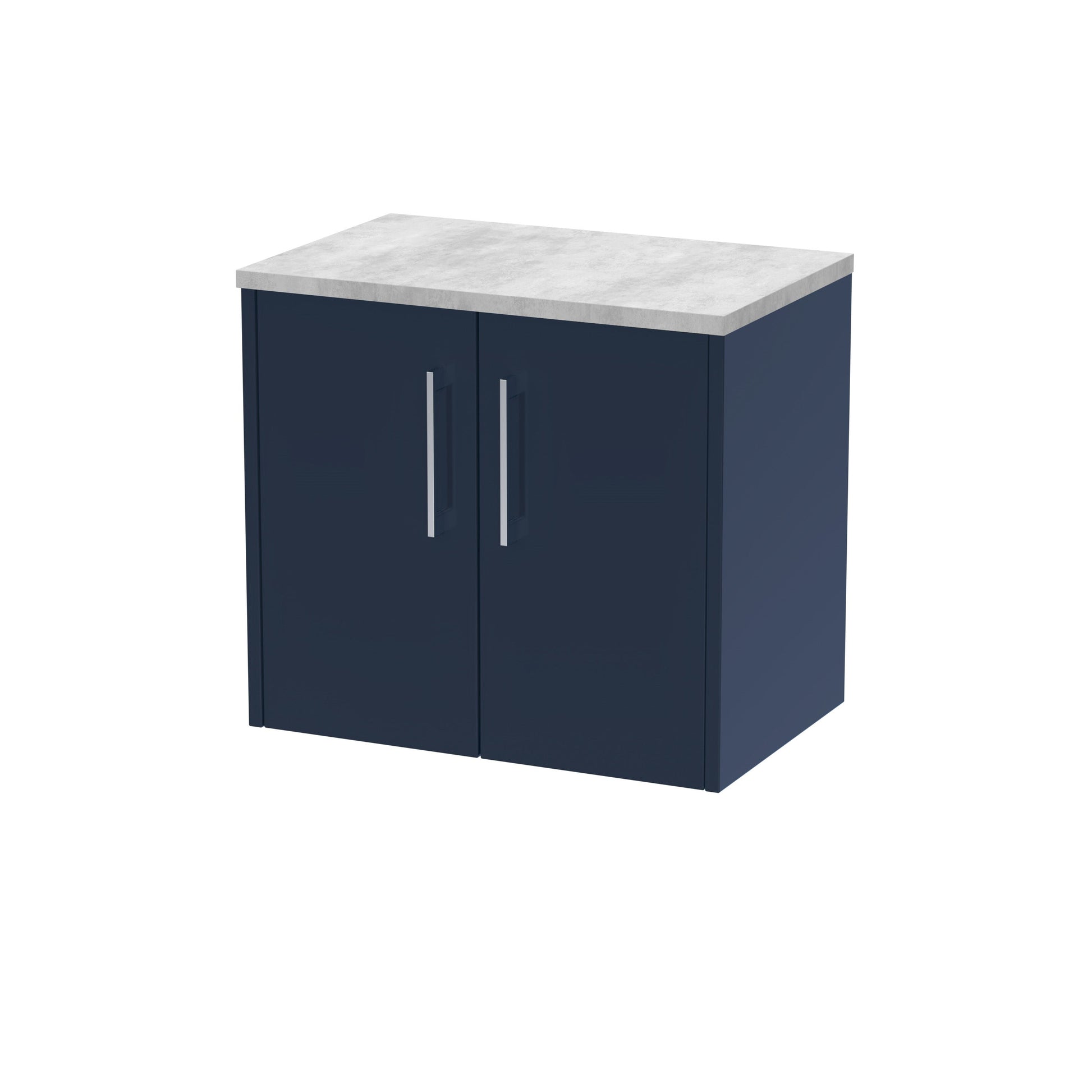 Hudson Reed Juno 600mm Midnight Blue Wall Hung 2-Door Vanity Unit With Laminate Worktop