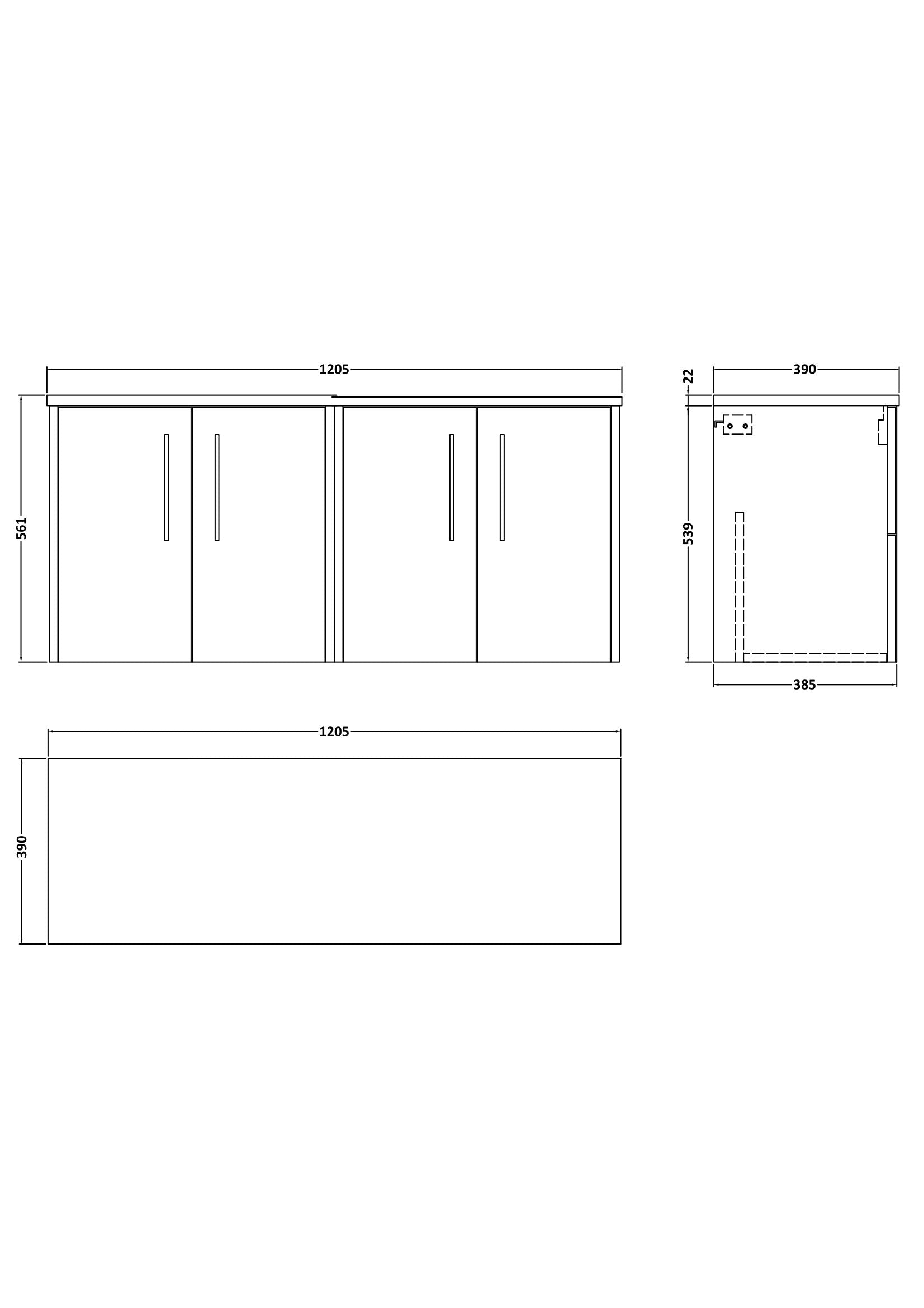 Hudson Reed Juno 1200mm Wall Hung Vanity Unit With Laminate Worktop