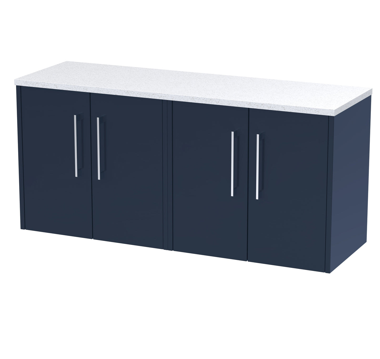 Hudson Reed Juno 1200mm Midnight Blue Wall Hung 2 Door Vanity Unit With Laminate Worktop
