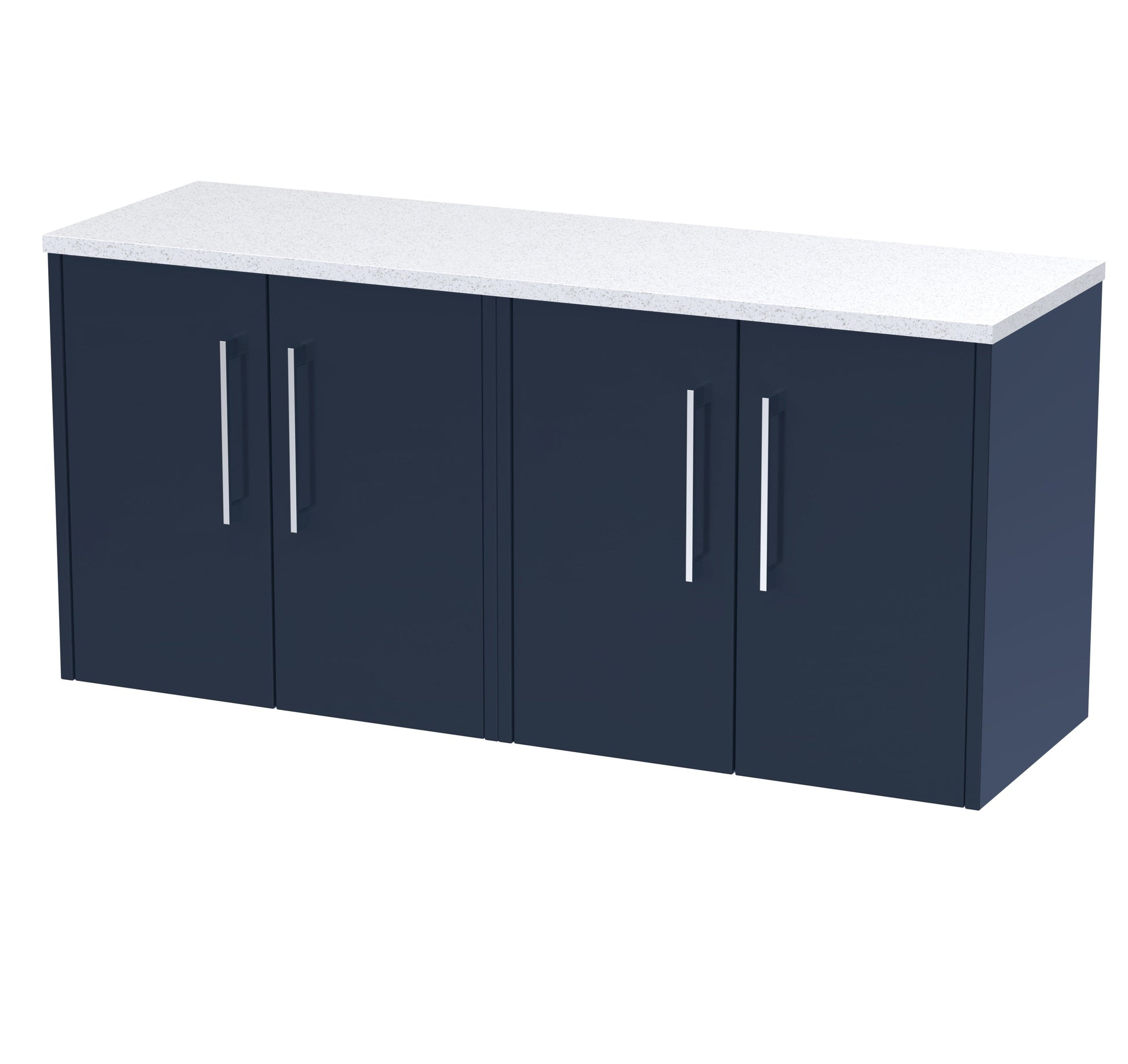 Hudson Reed Juno 1200mm Midnight Blue Wall Hung 2 Door Vanity Unit With Laminate Worktop