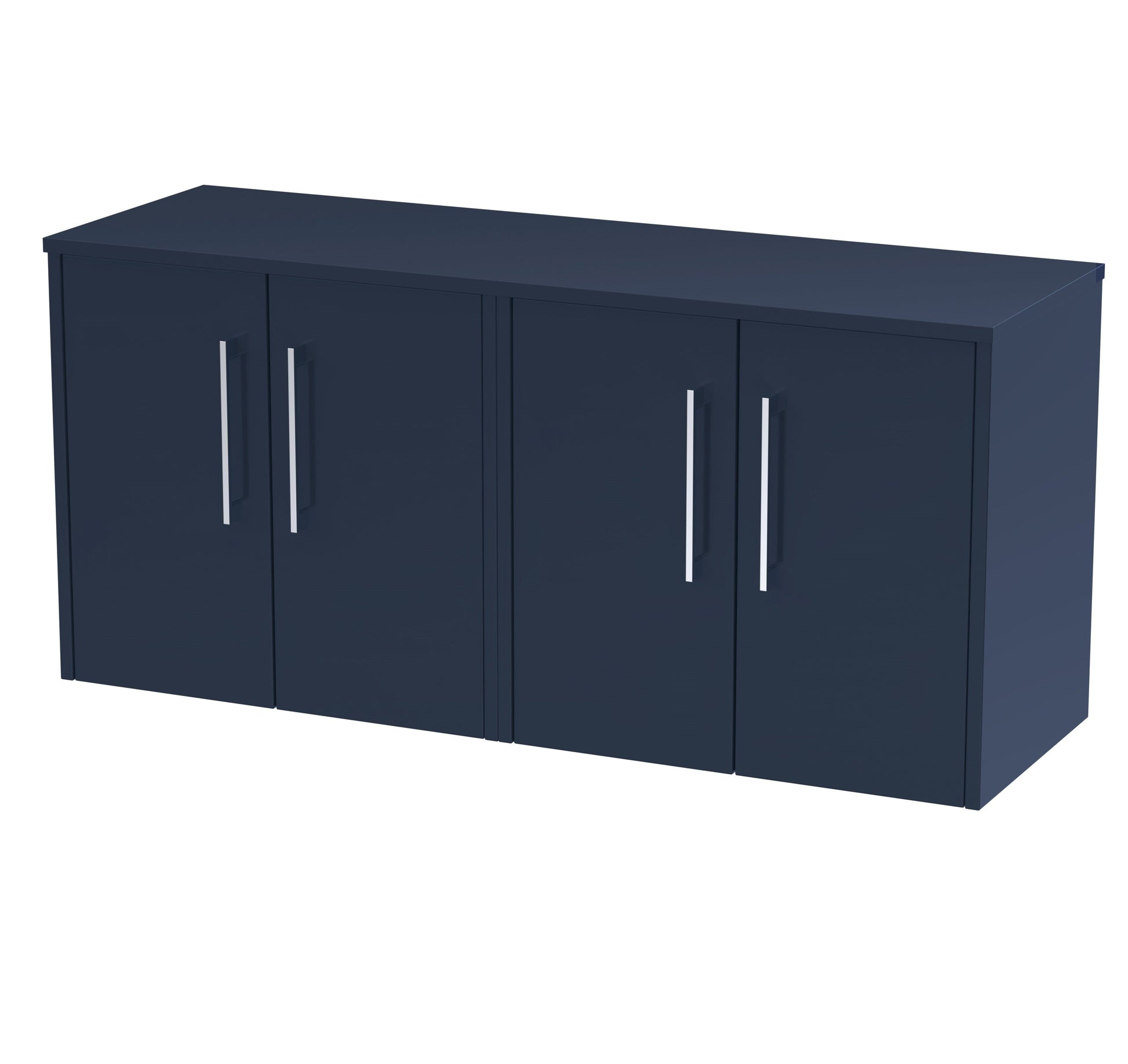 Hudson Reed Juno 1200mm Midnight Blue Wall Hung 2-Door Vanity Unit With Worktop & Soft Close Doors