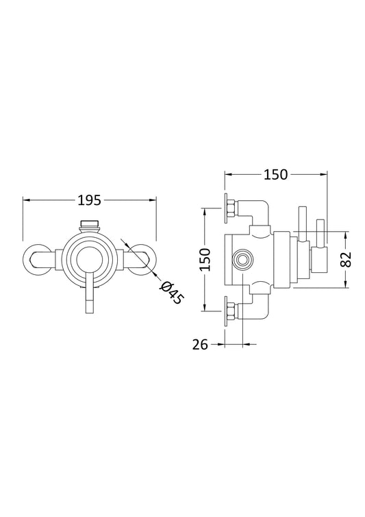 Tec Dual Exposed Thermostatic Shower Valve