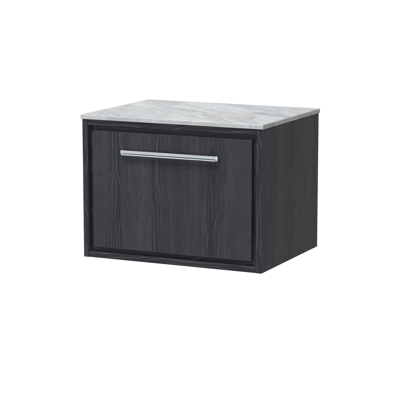 Hudson Reed Lille 600mm Wall Hung Single Drawer Vanity Unit With Marble Worktop