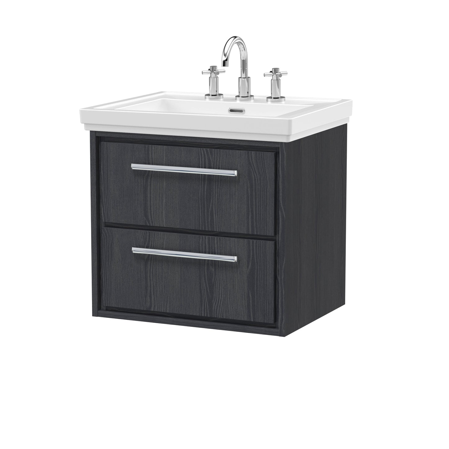 Lille 600mm Wall Hung 2-Drawer Vanity with Basin - 3 Tap Hole