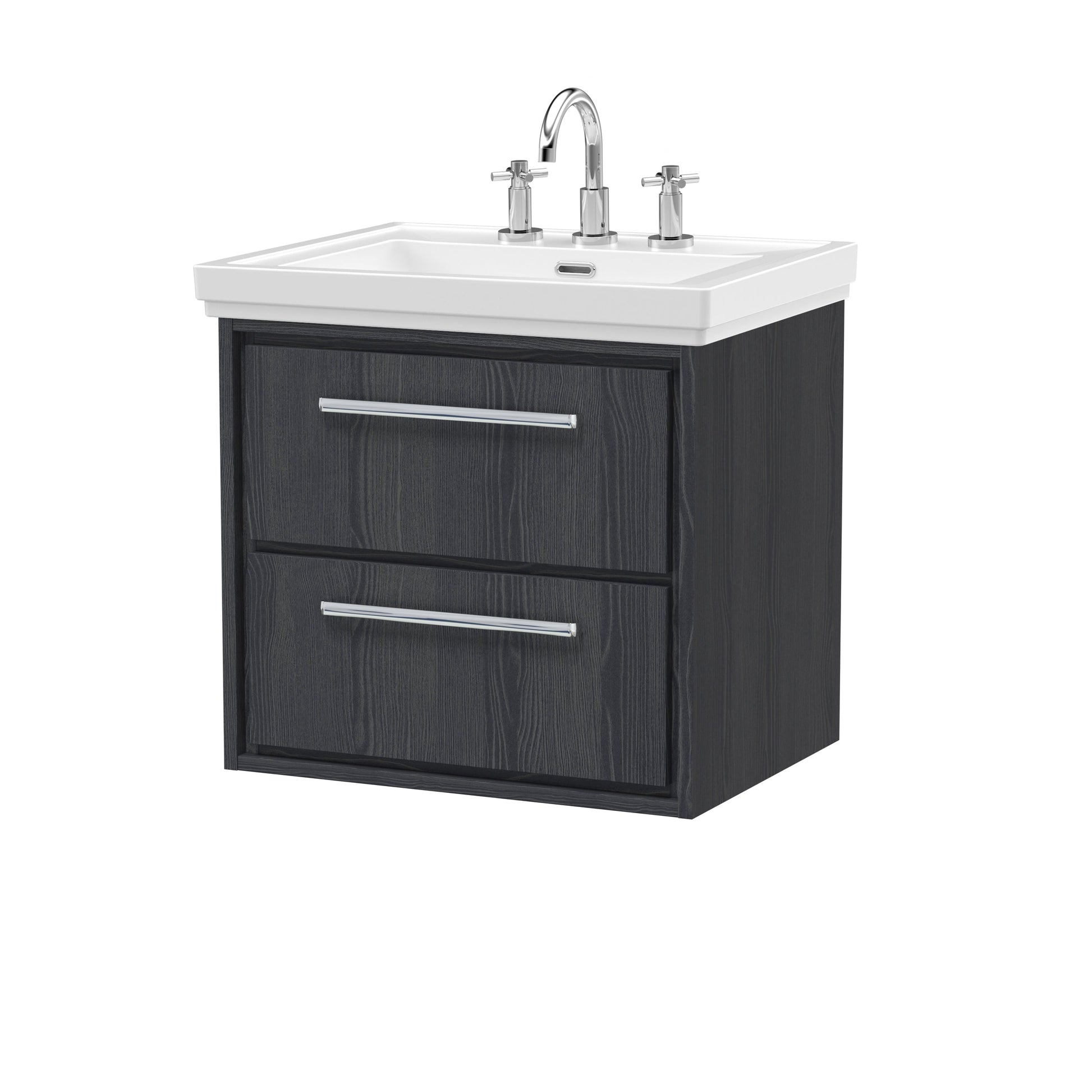 Lille 600mm Wall Hung 2-Drawer Vanity with Basin - 3 Tap Hole