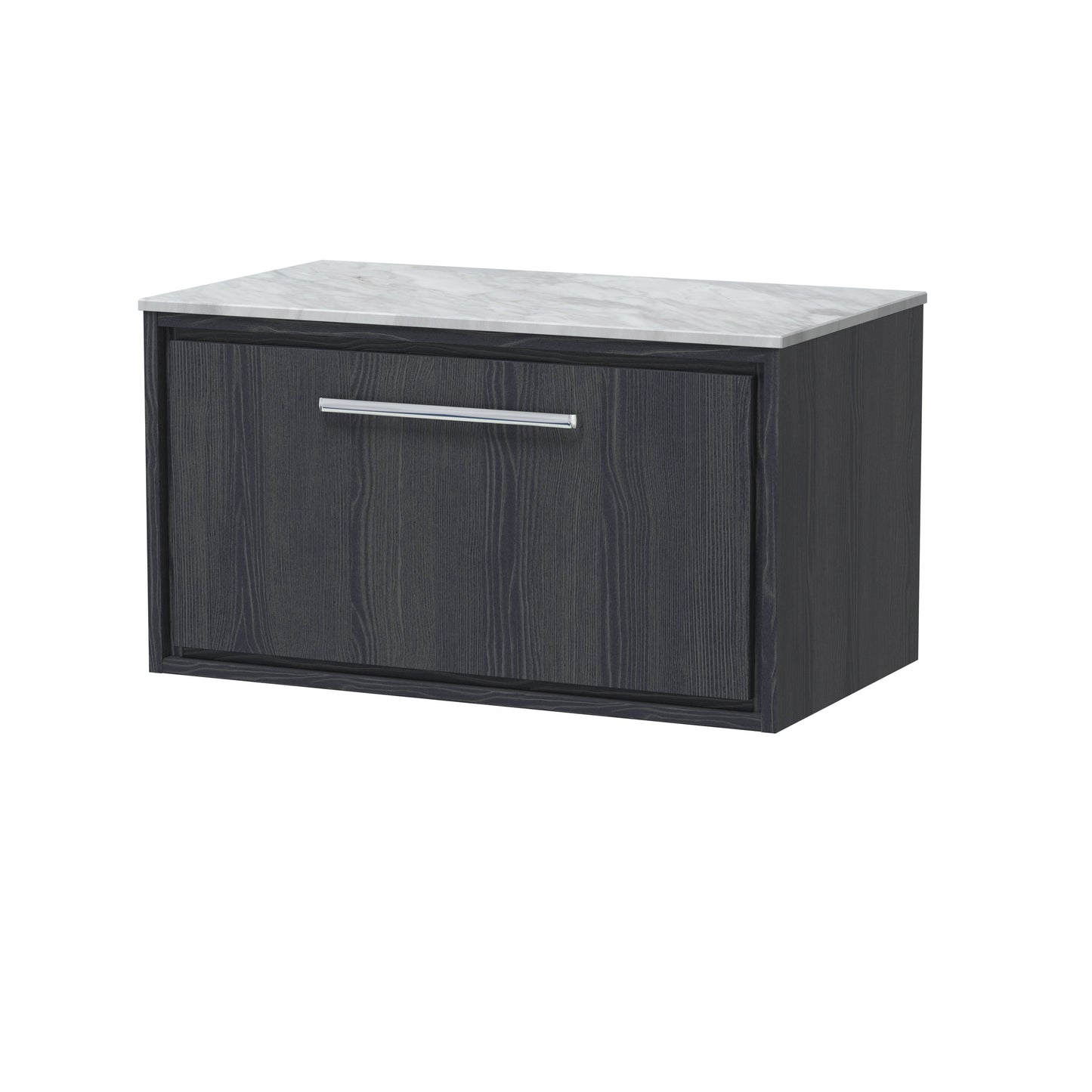 Lille 800mm Wall Hung Single Drawer Vanity with Marble Worktop