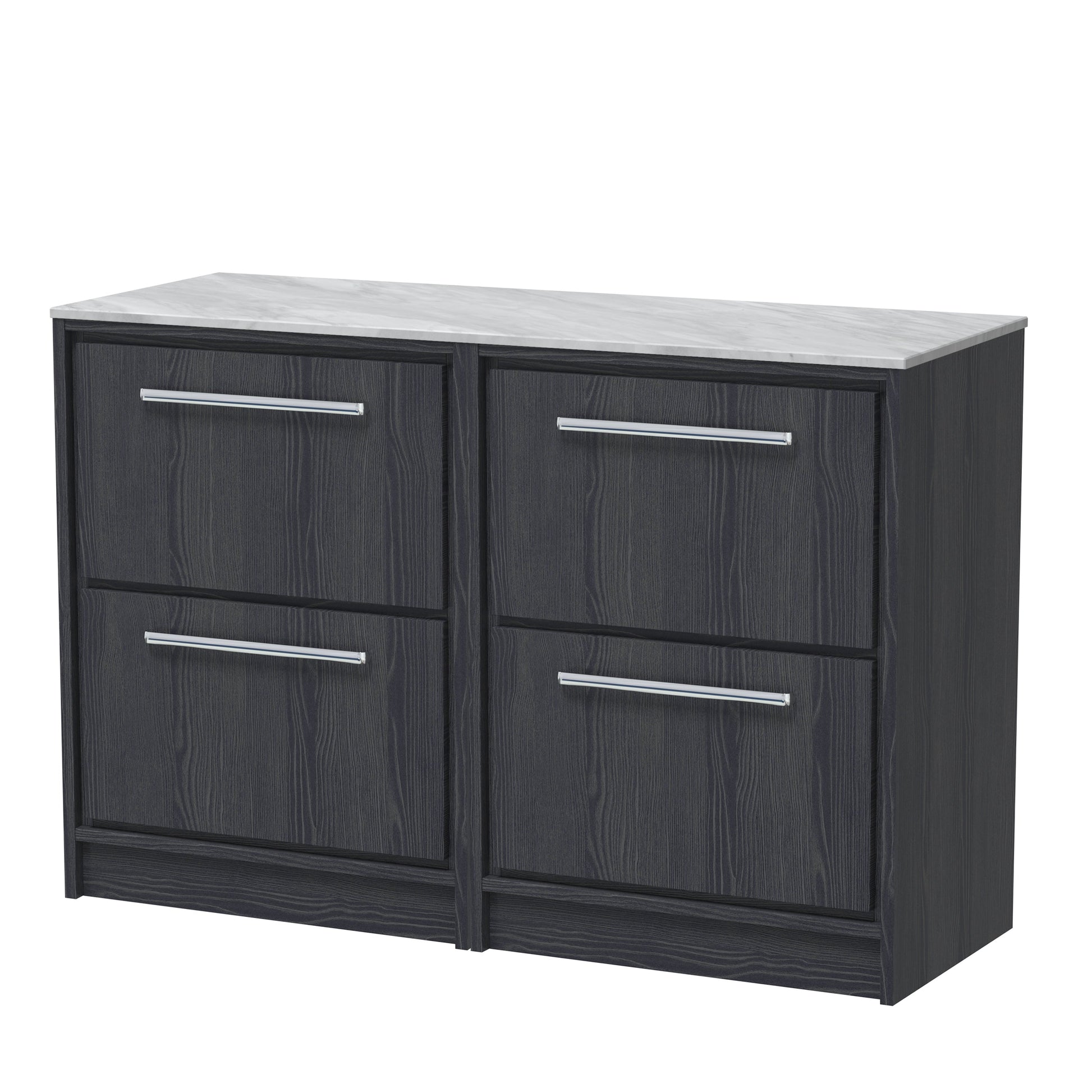 Hudson Reed Lille 1200mm Floor Standing 4-Drawer Vanity with Marble Worktop & Soft Close Drawers
