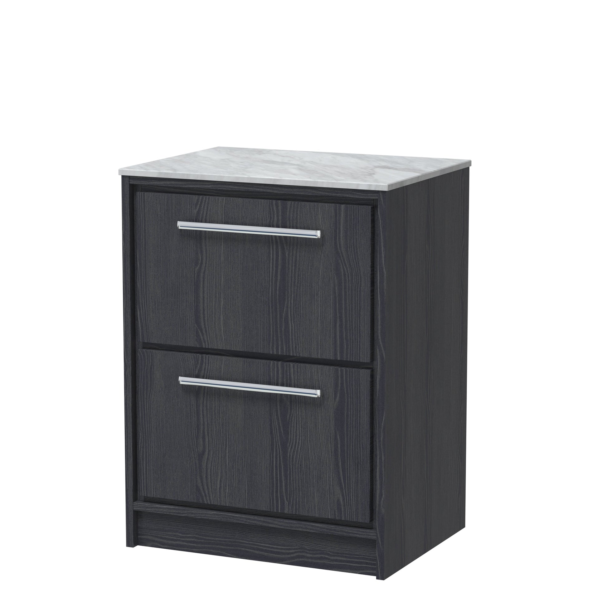 Hudson Reed Lille 600mm Floor Standing 2-Drawer Vanity Unit With Marble Worktop