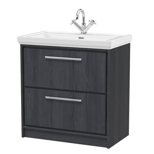 Lille 800mm Floor Standing 2-Drawer Vanity with Basin - 1 Tap Hole